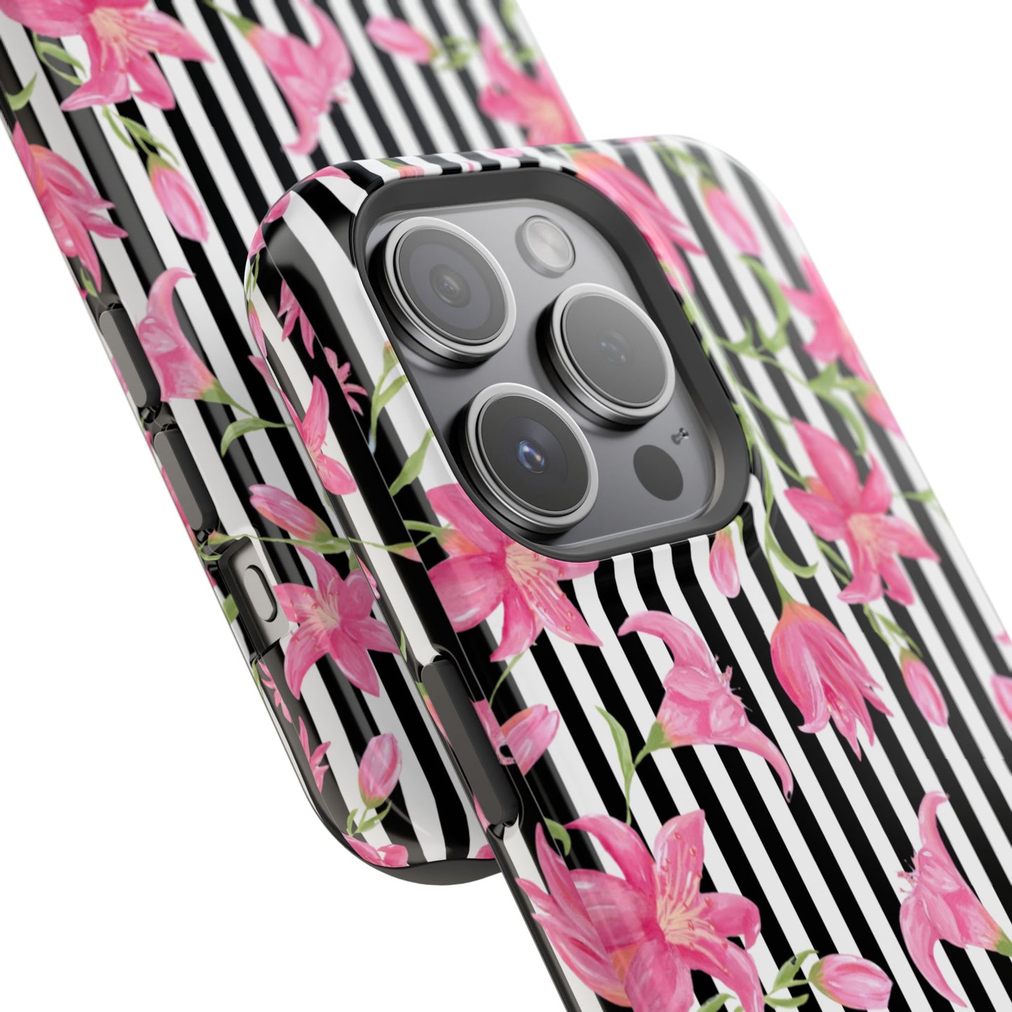 Azalea Stripe Mag Safe Case for iPhone - Black
