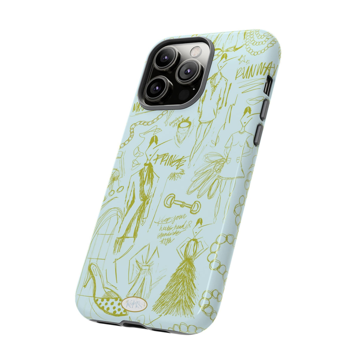 Fashion Sketch Tough Case for iPhone - Blue