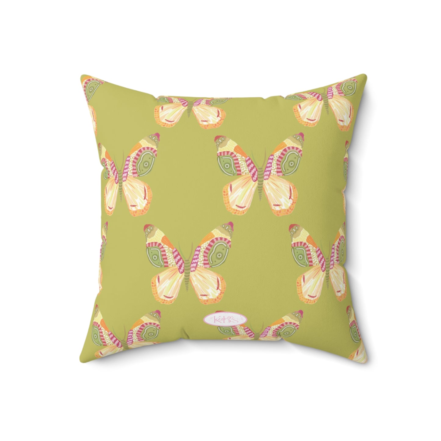Flutter Pattern Throw Pillow - Green