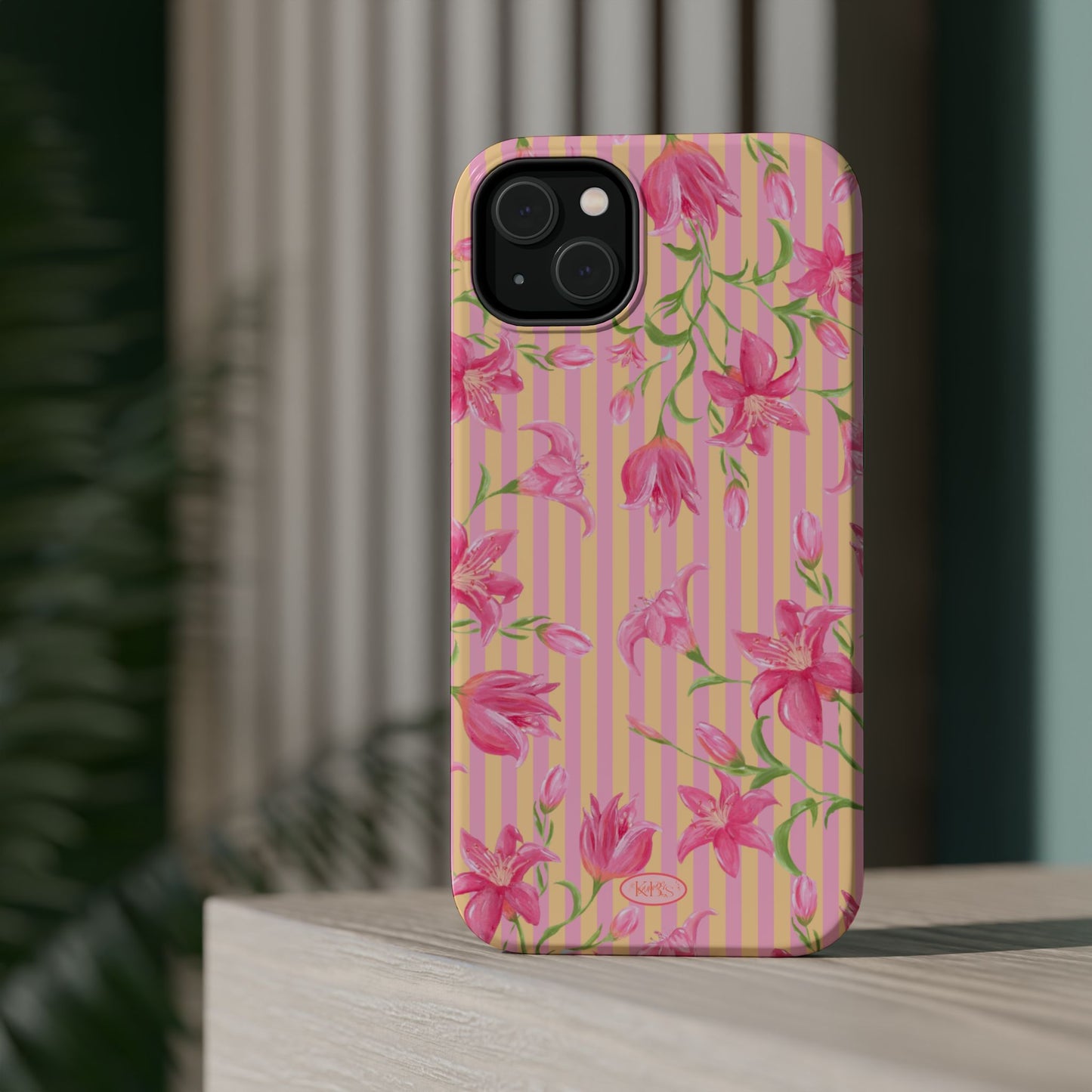 Azalea Stripe Mag Safe Case for iPhone - Pink & Orange