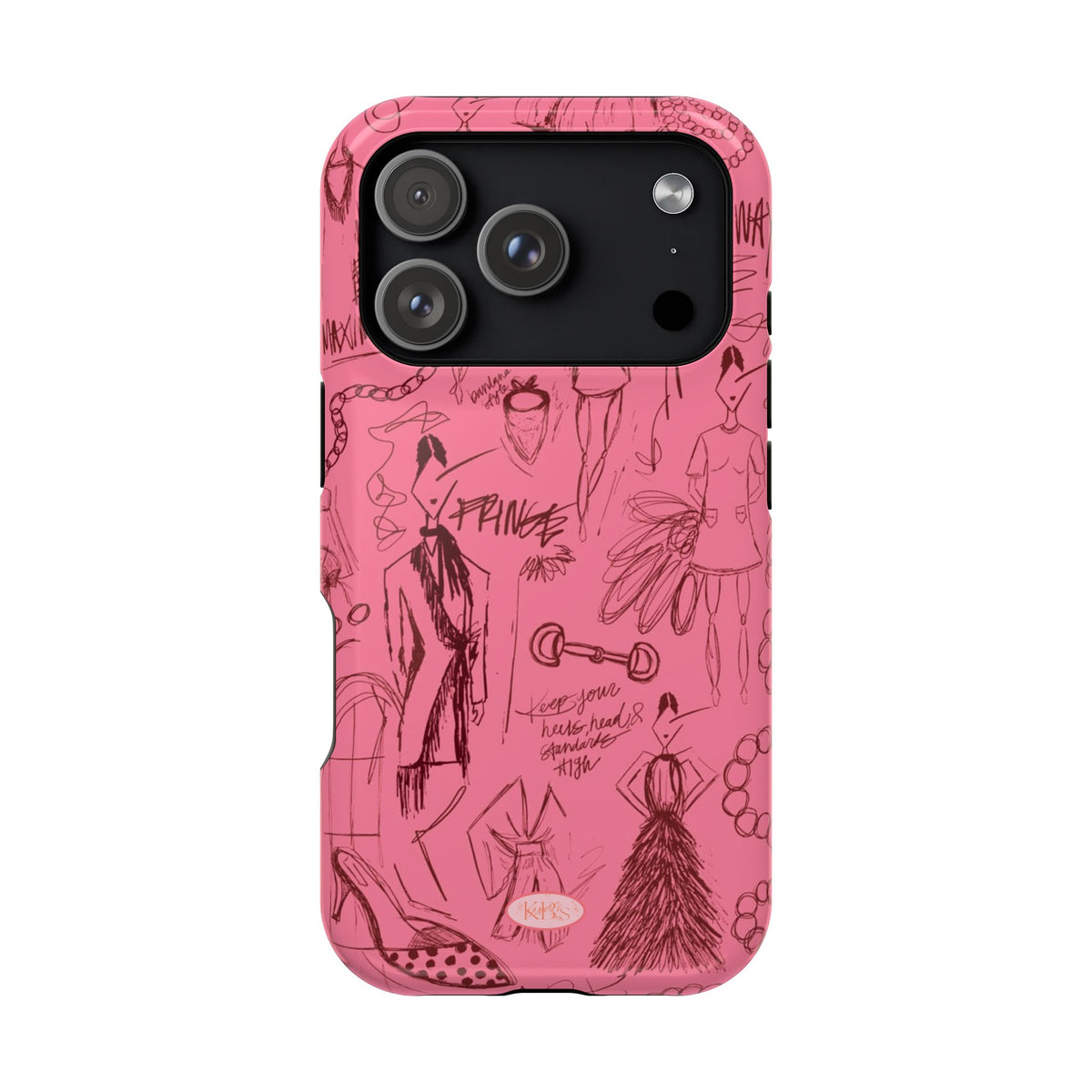 Fashion Sketch Mag Safe Case for iPhone - Maroon