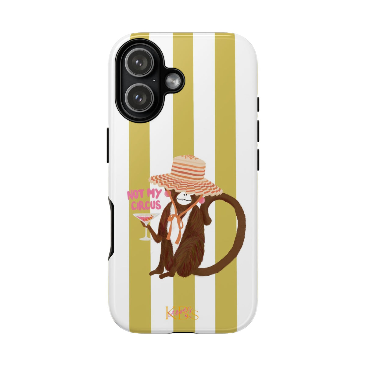 Not My Circus Tough Case - Green & White Stripe