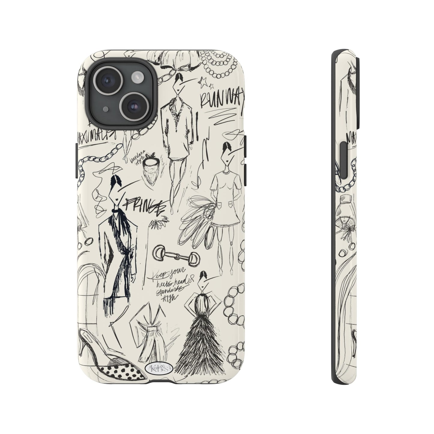 Fashion Sketch Tough Case for iPhone - Black