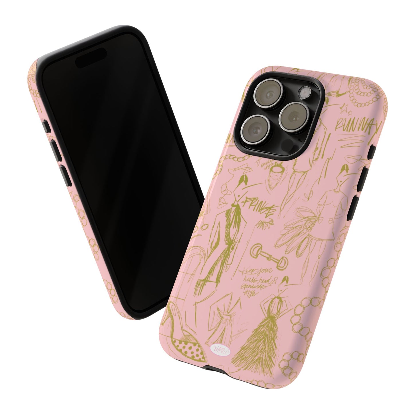 Fashion Sketch Tough Case for iPhone - Pink