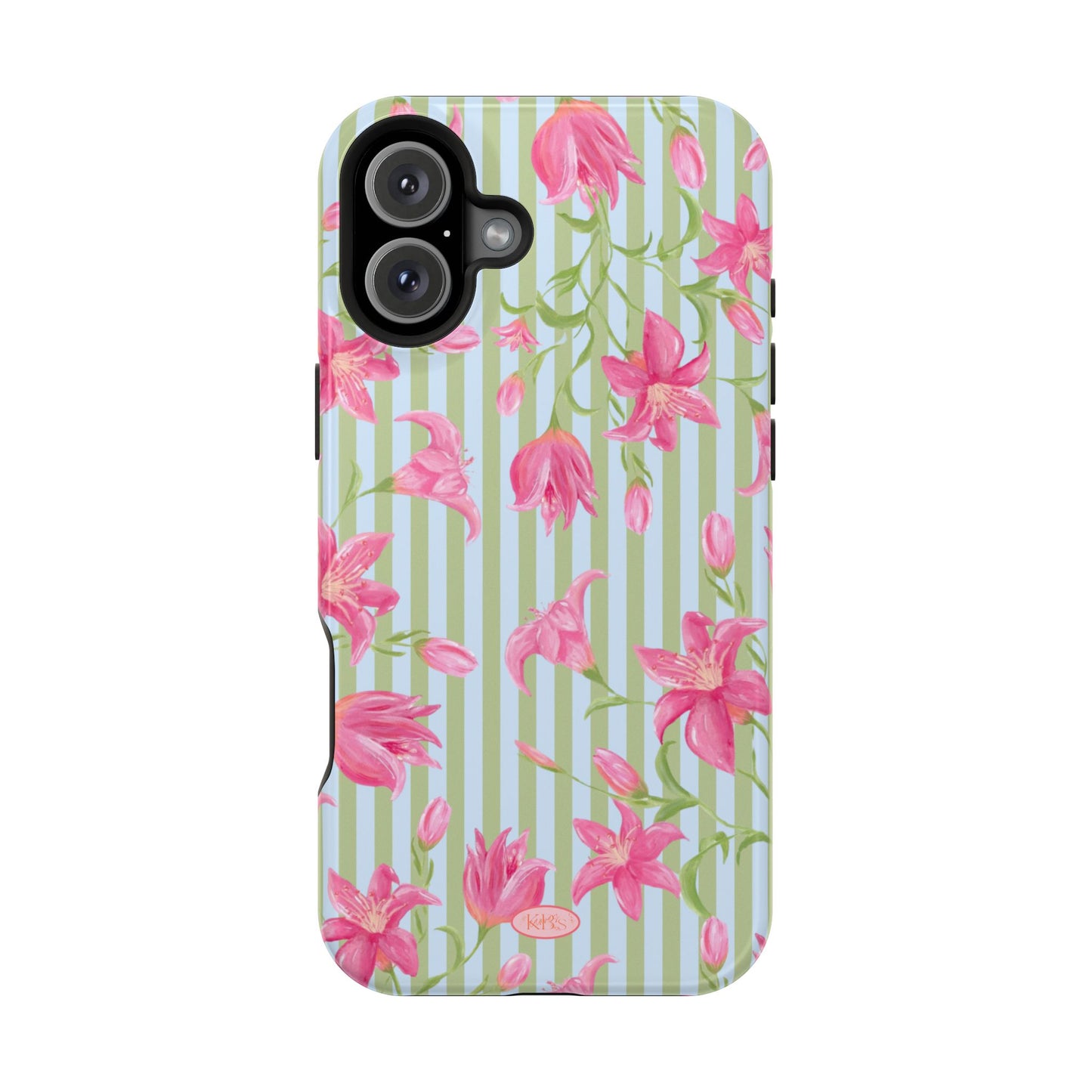 Azalea Stripe Mag Safe Case for iPhone - Blue & Green