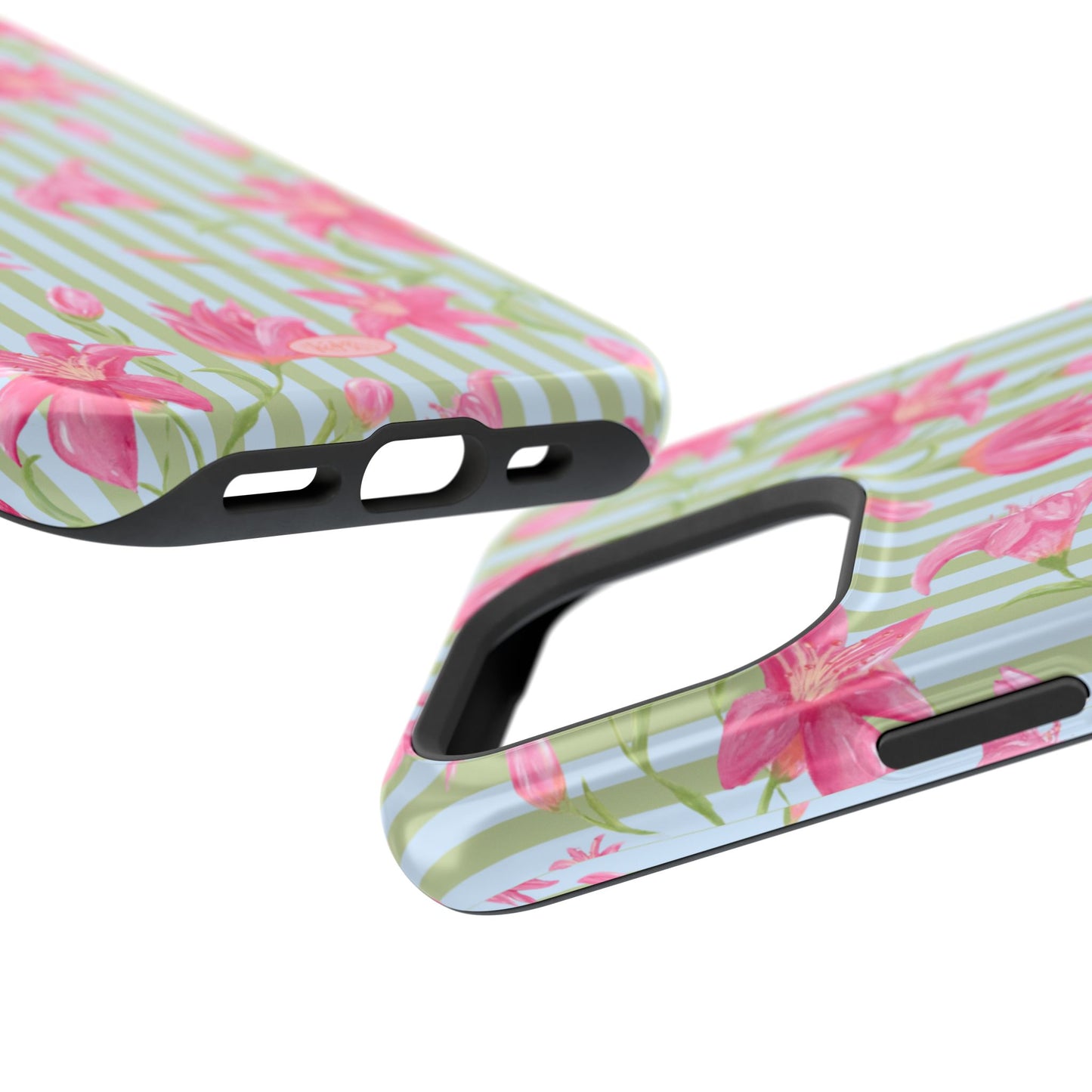 Azalea Stripe Mag Safe Case for iPhone - Blue & Green