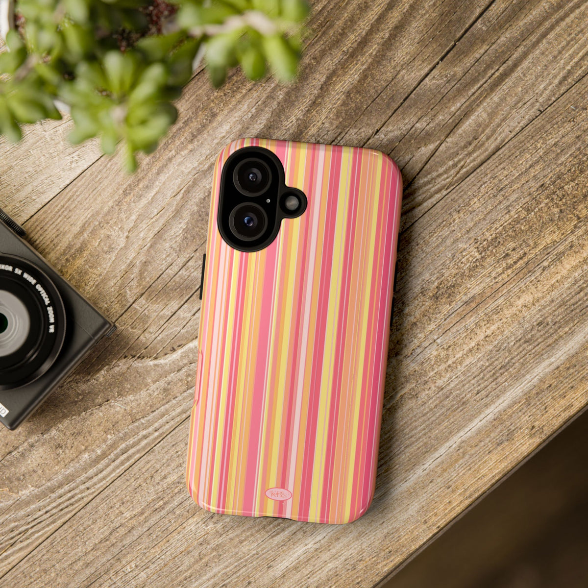 Pink Lemonade Stripe Tough Case for iPhone