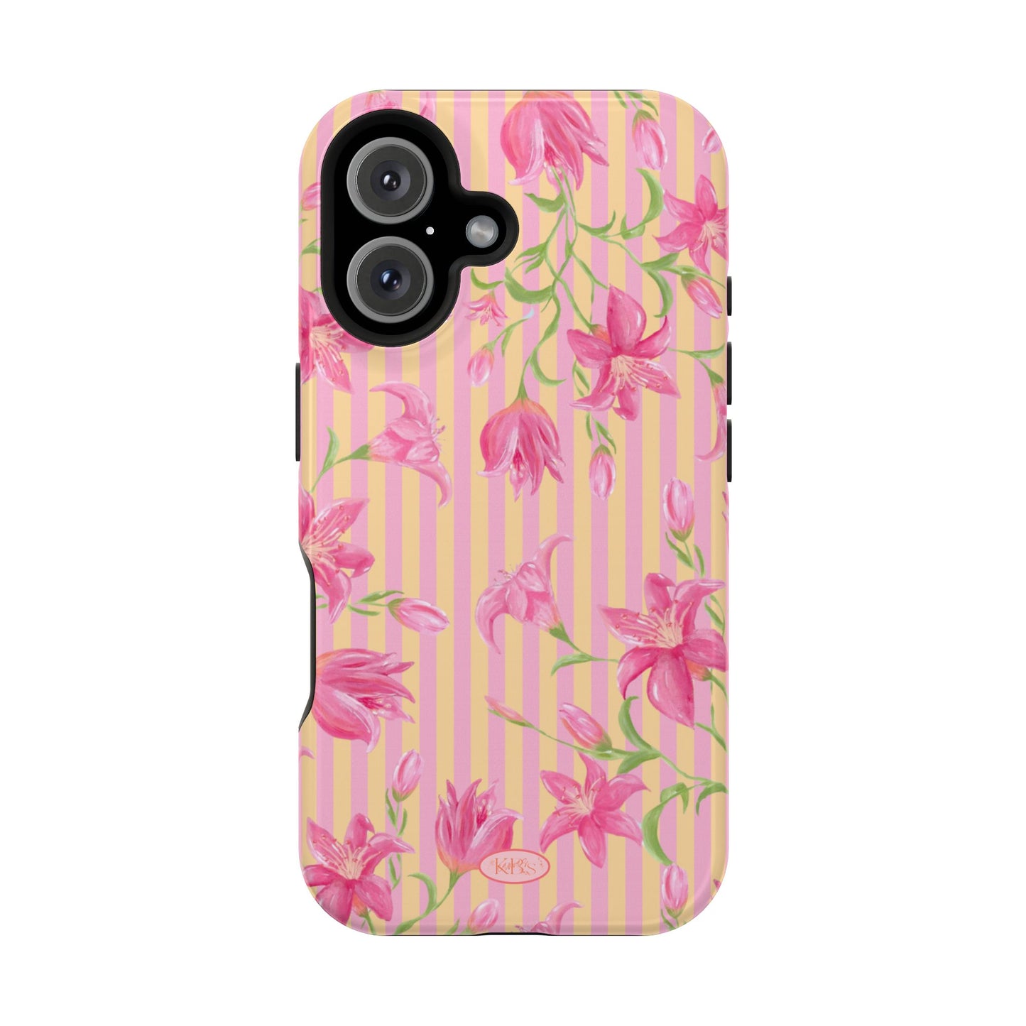 Azalea Stripe Mag Safe Case for iPhone - Pink & Orange