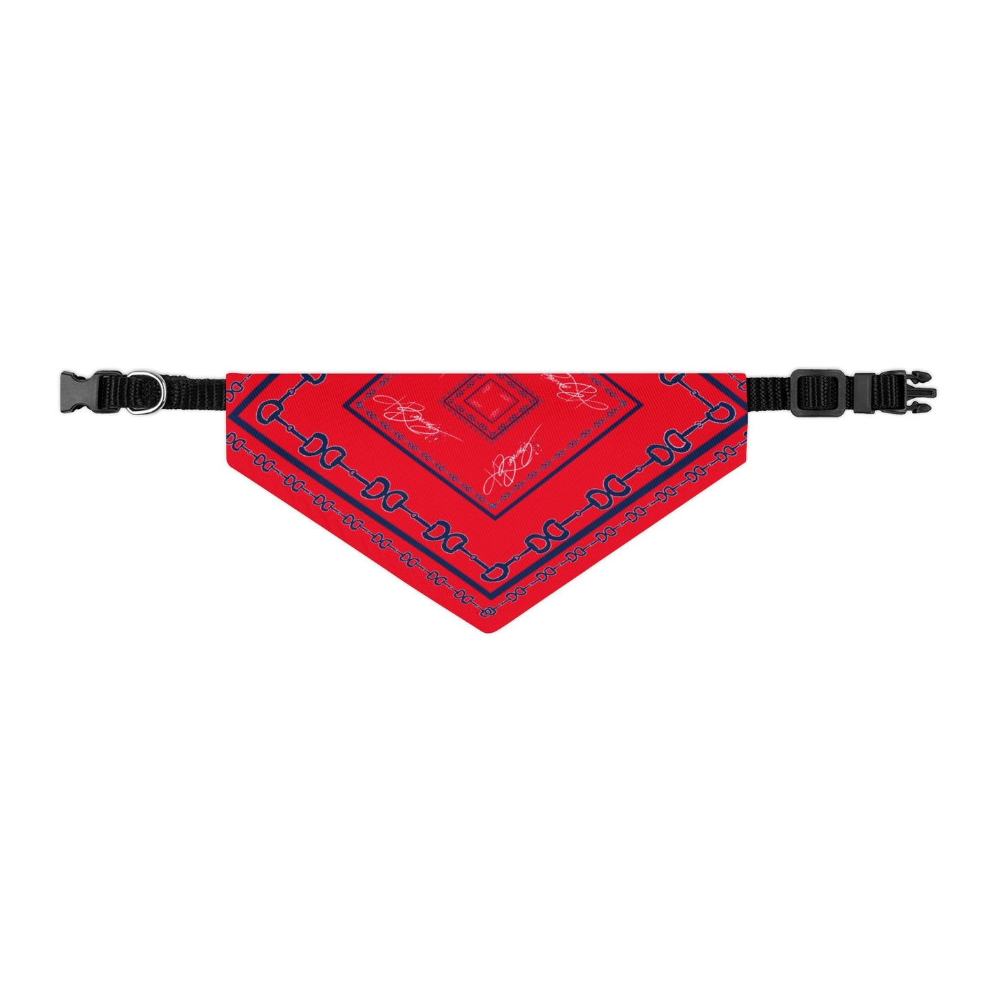 Red & Blue Horsebit Dog Scarf