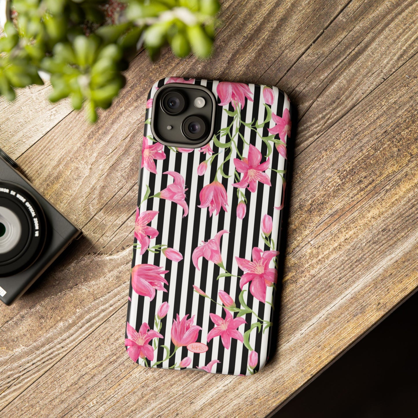Azalea Stripe Tough Case for iPhone - Black