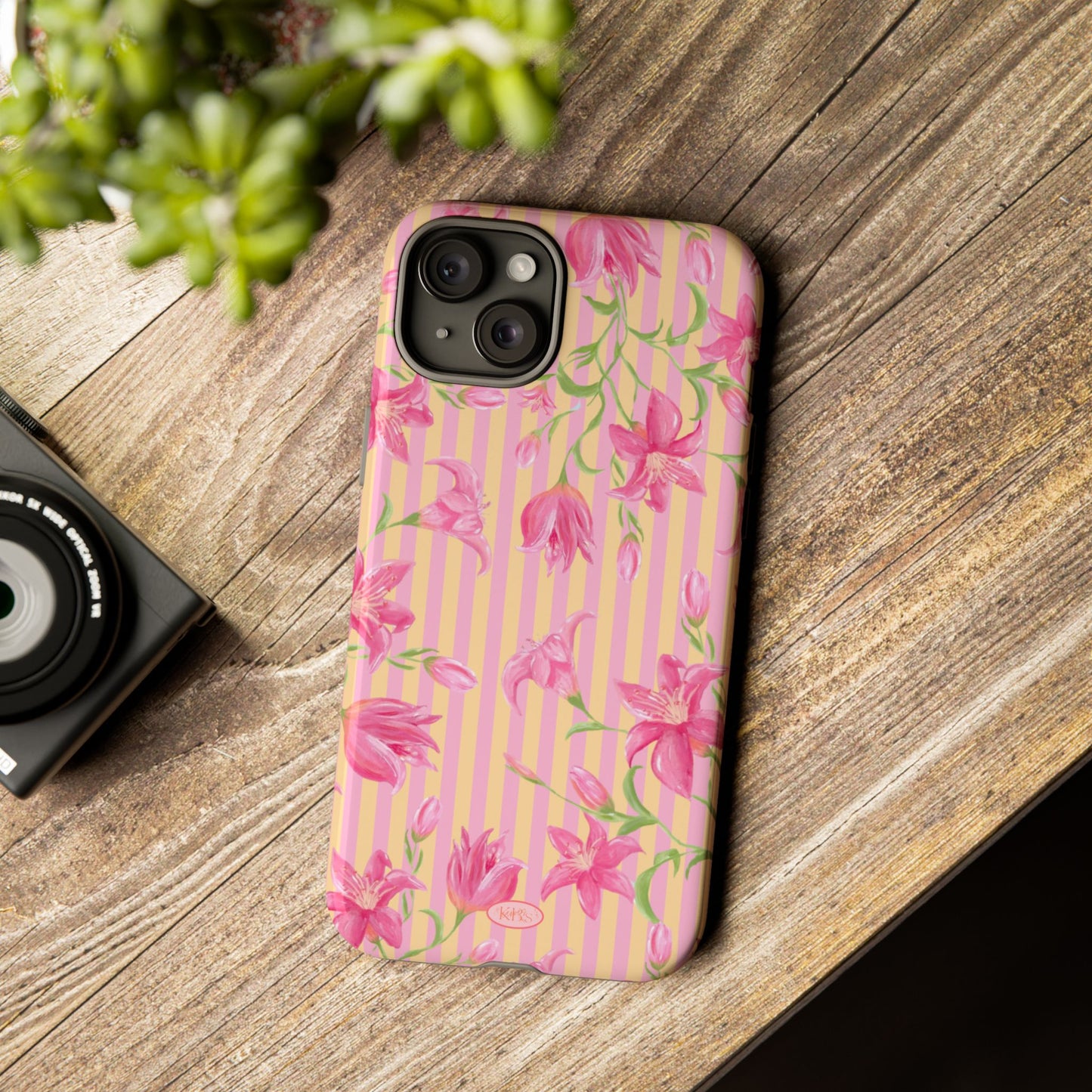 Azalea Stripe Tough Case for iPhone - Pink & Orange