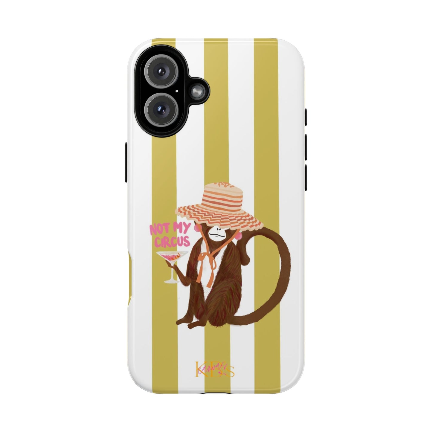 Not My Circus Tough Case - Green & White Stripe