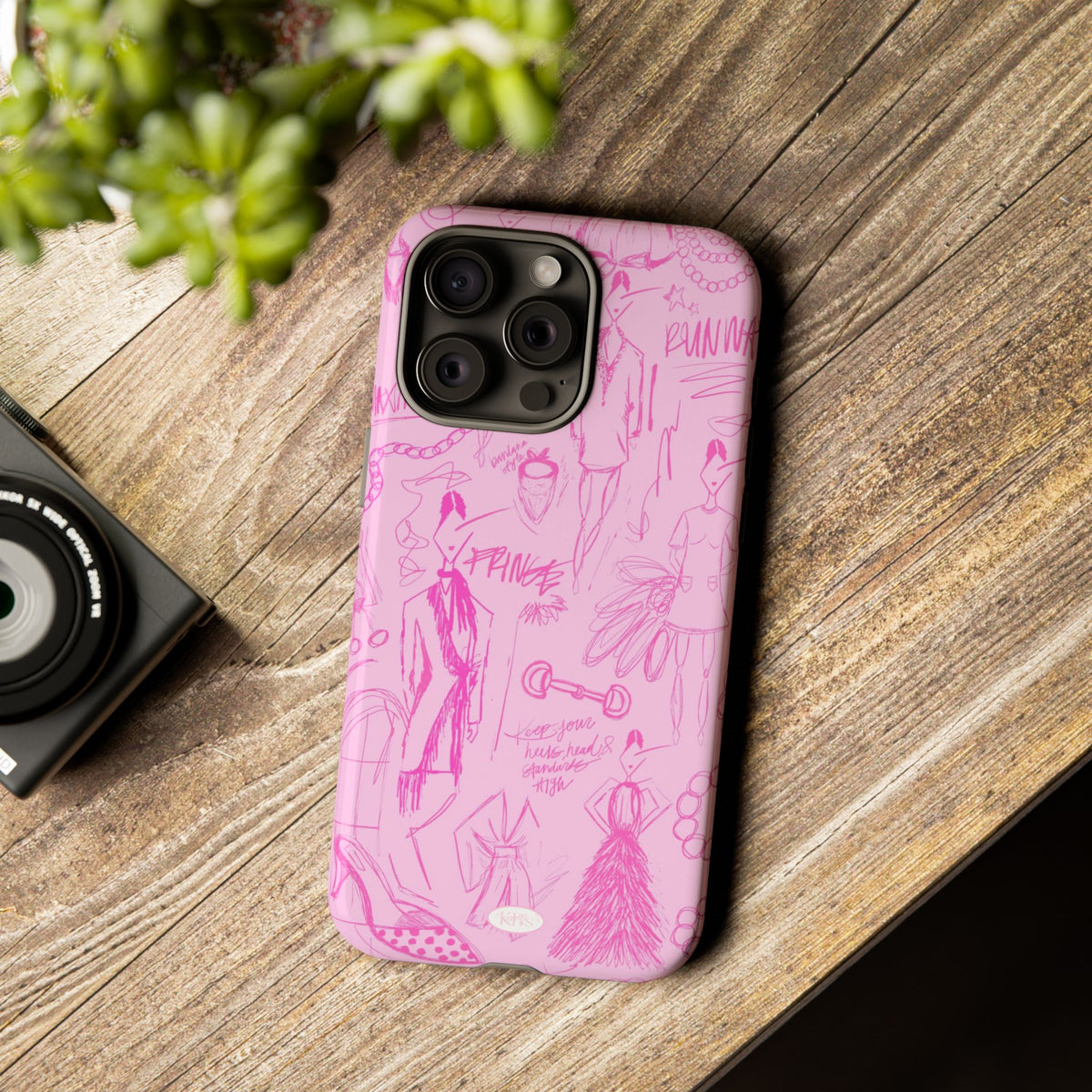 Fashion Sketch Tough Case for iPhone - Pink