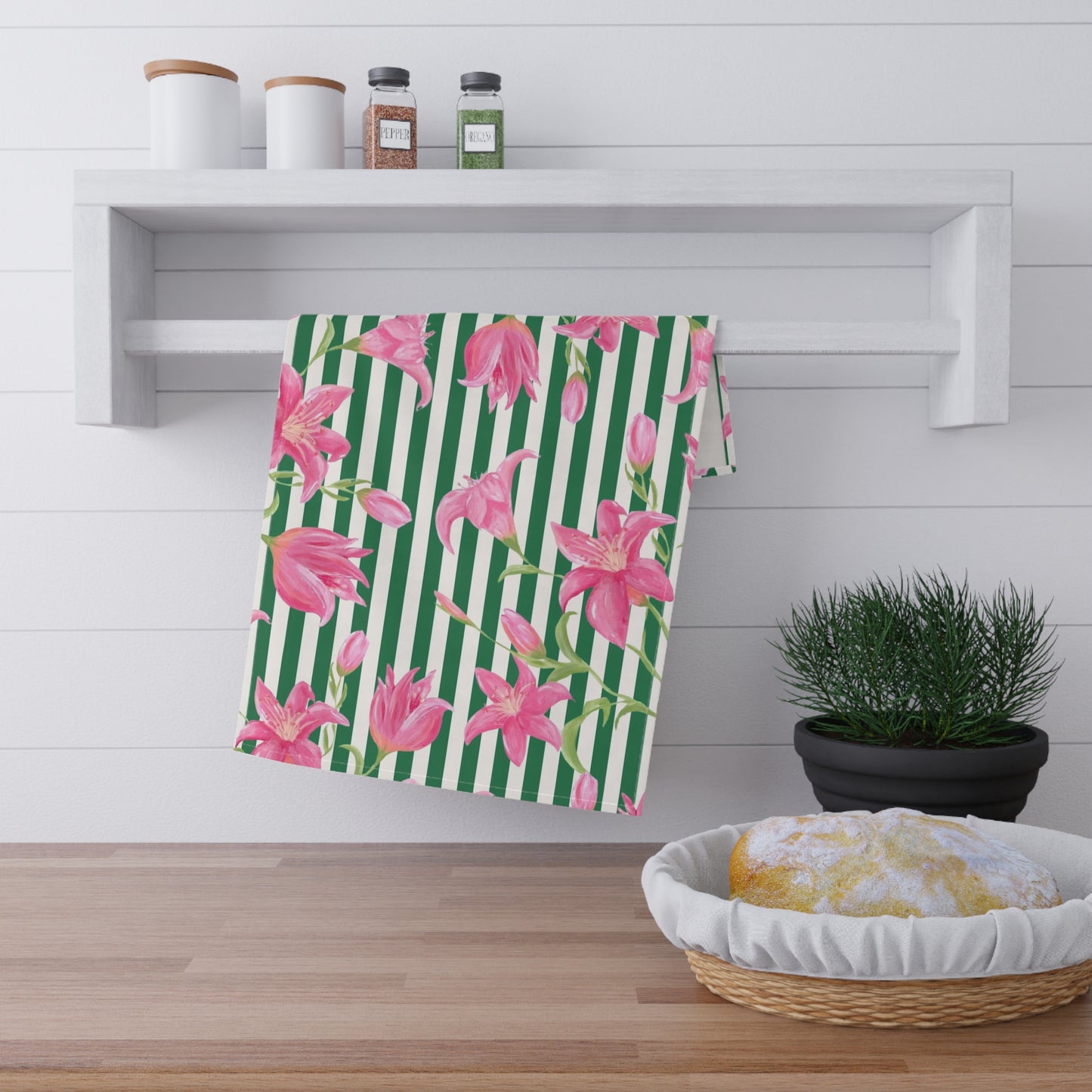 Azalea Stripe Tea Towel