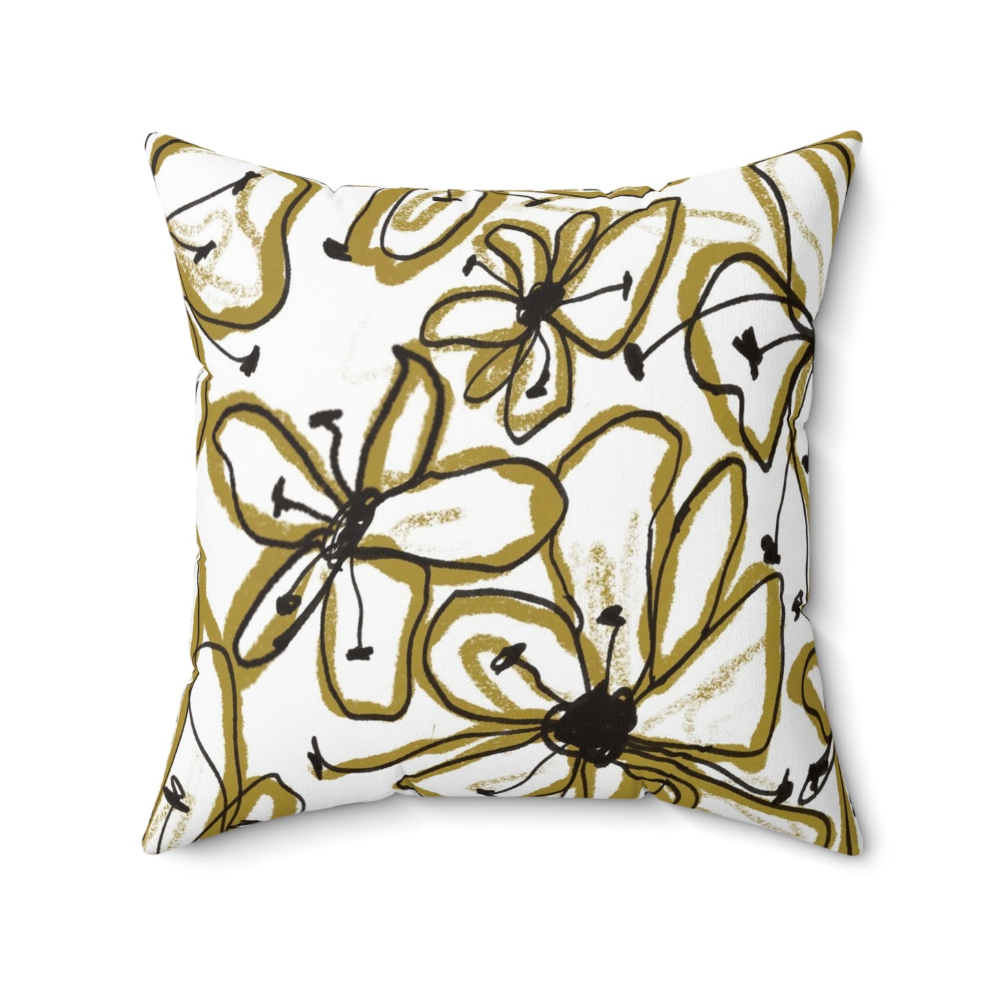 Floral Sketch Throw Pillow