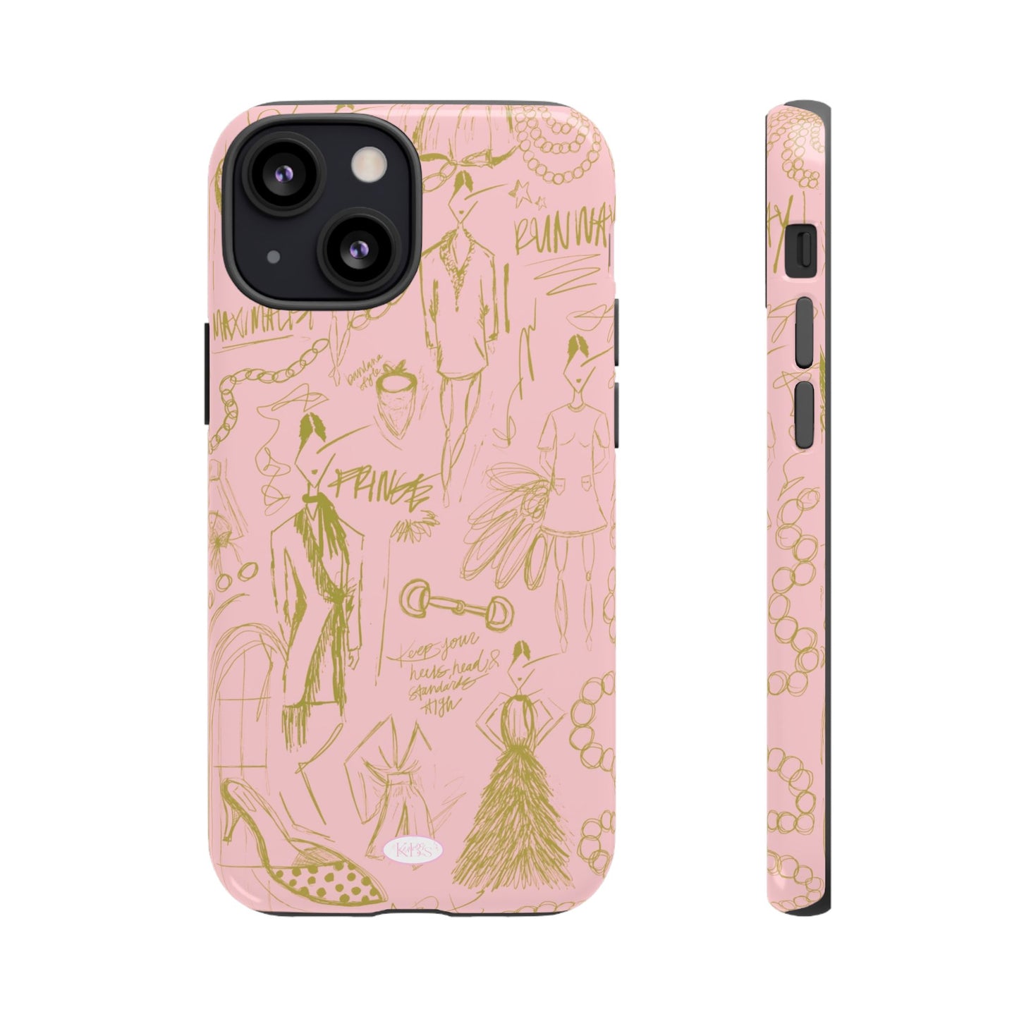Fashion Sketch Tough Case for iPhone - Pink