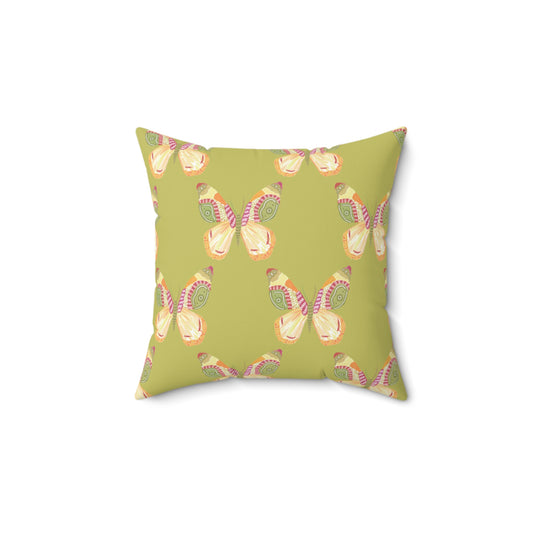 Flutter Pattern Throw Pillow - Green
