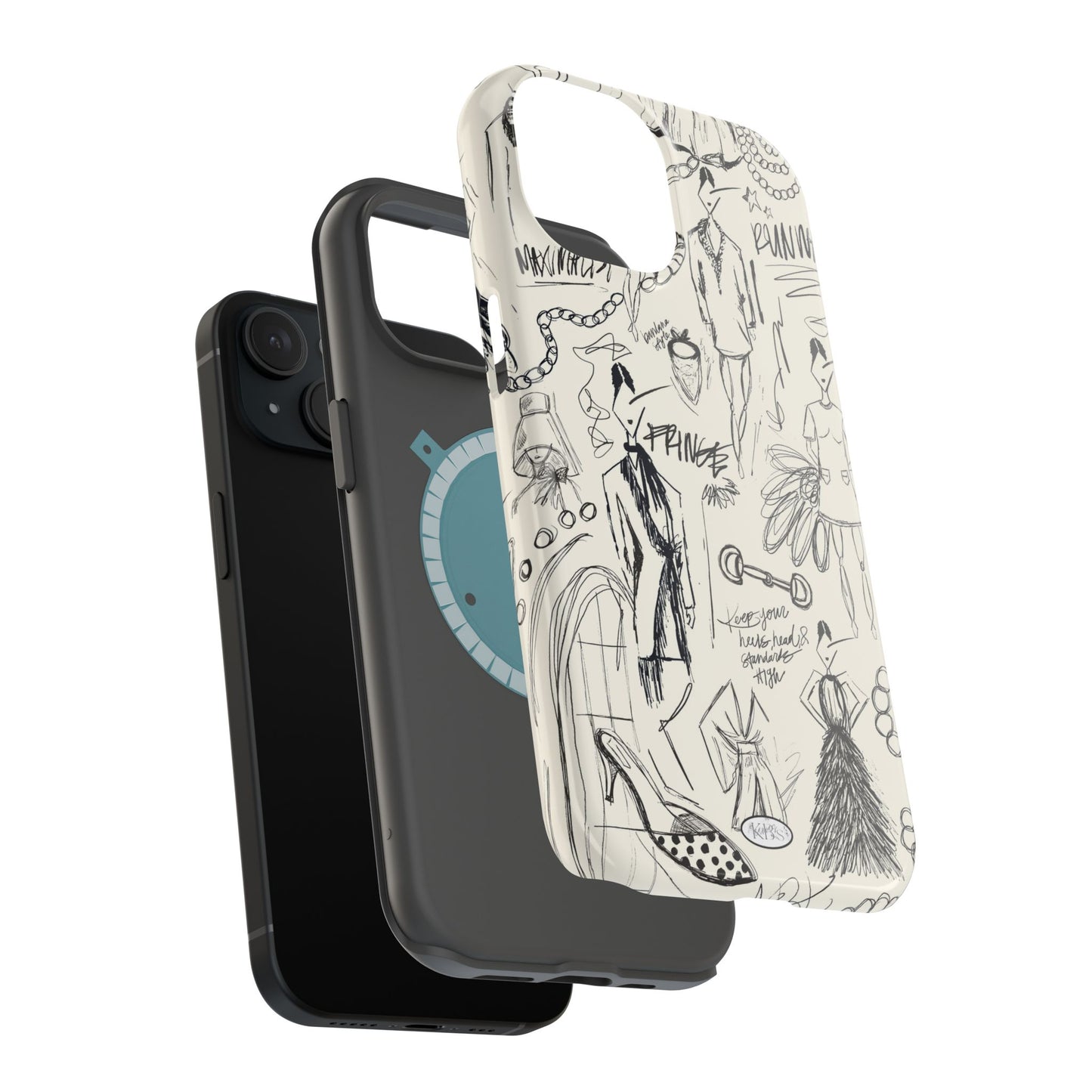 Fashion Sketch Mag Safe Case for iPhone - Black