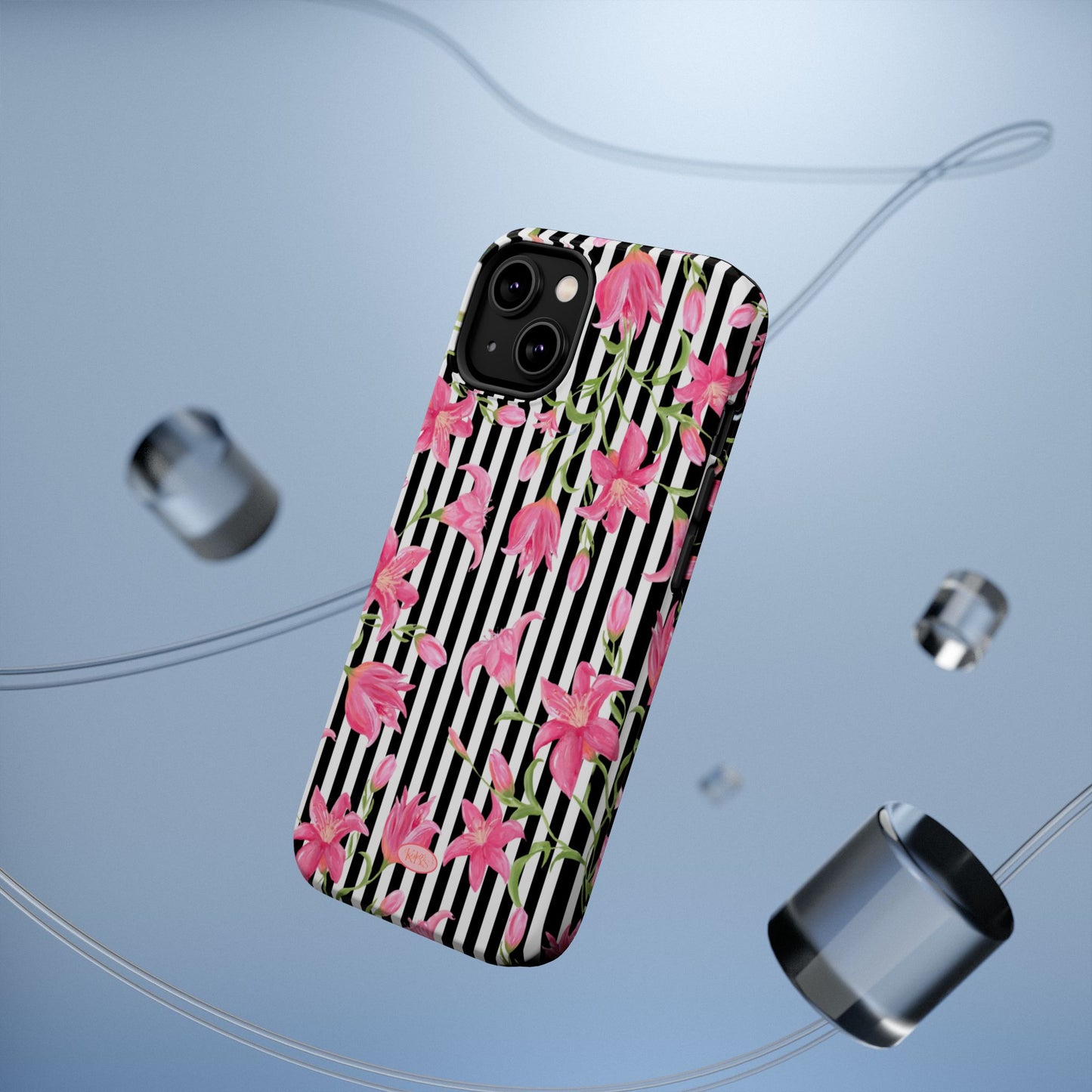 Azalea Stripe Mag Safe Case for iPhone - Black