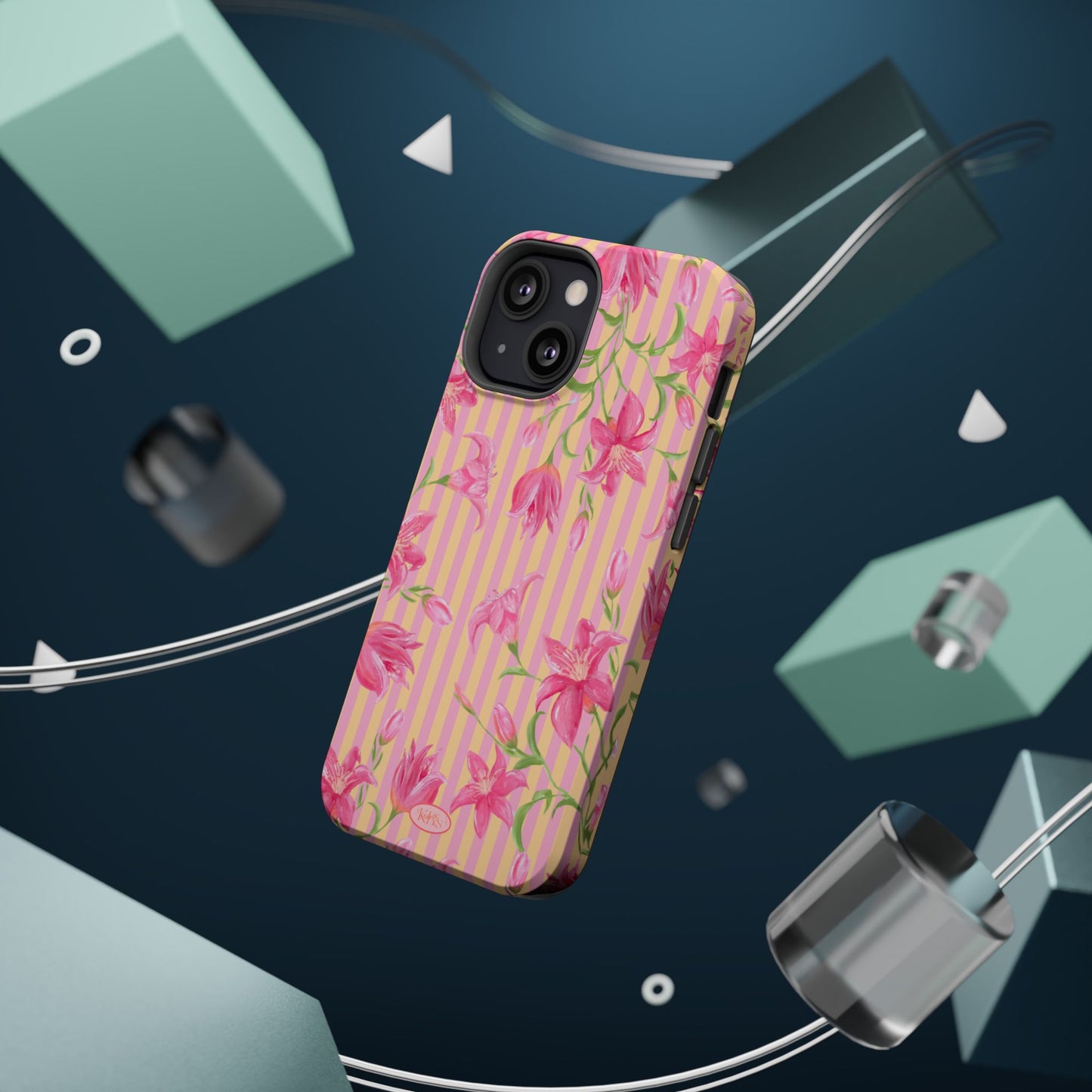 Azalea Stripe Mag Safe Case for iPhone - Pink & Orange