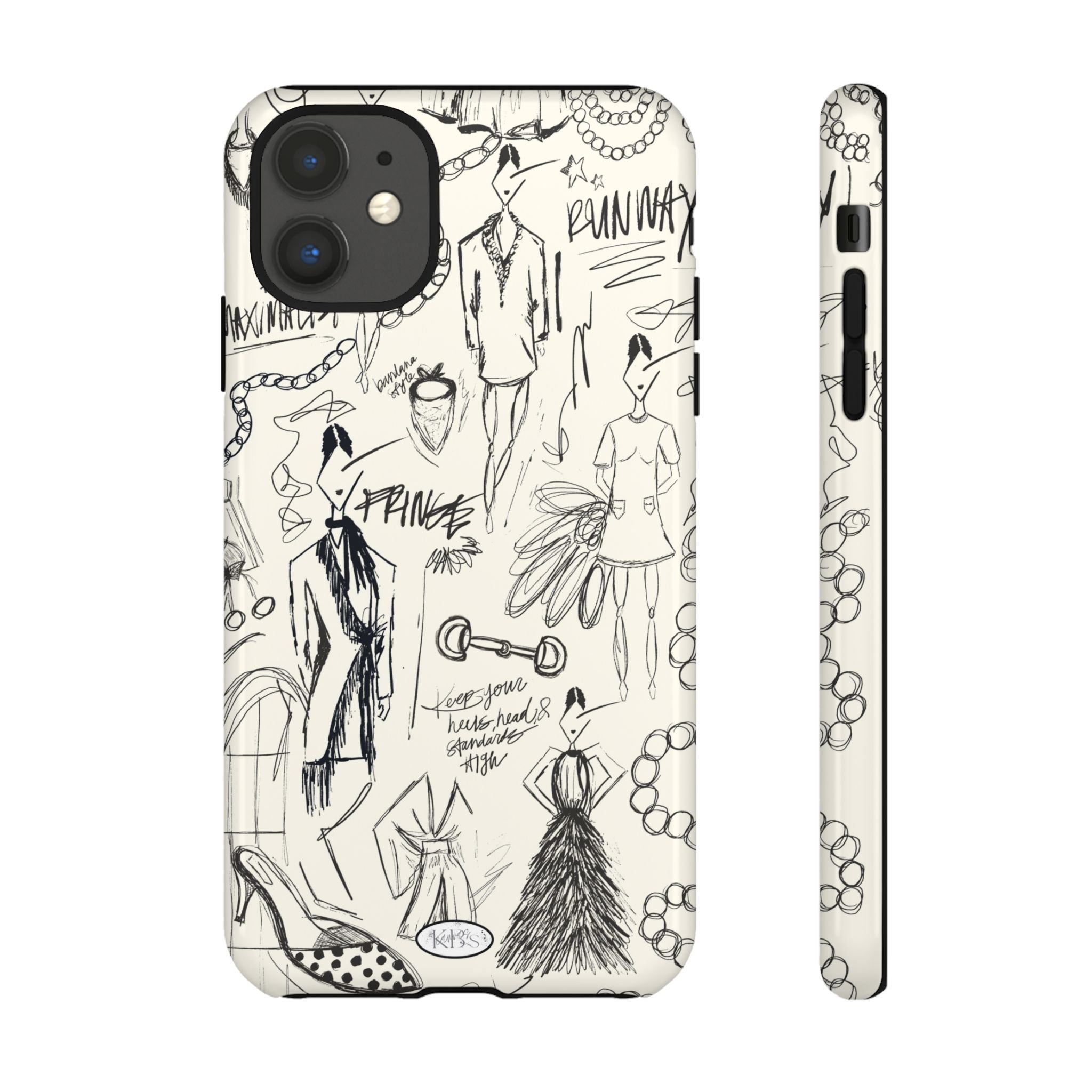 Fashion Sketch Tough Case for iPhone - Black