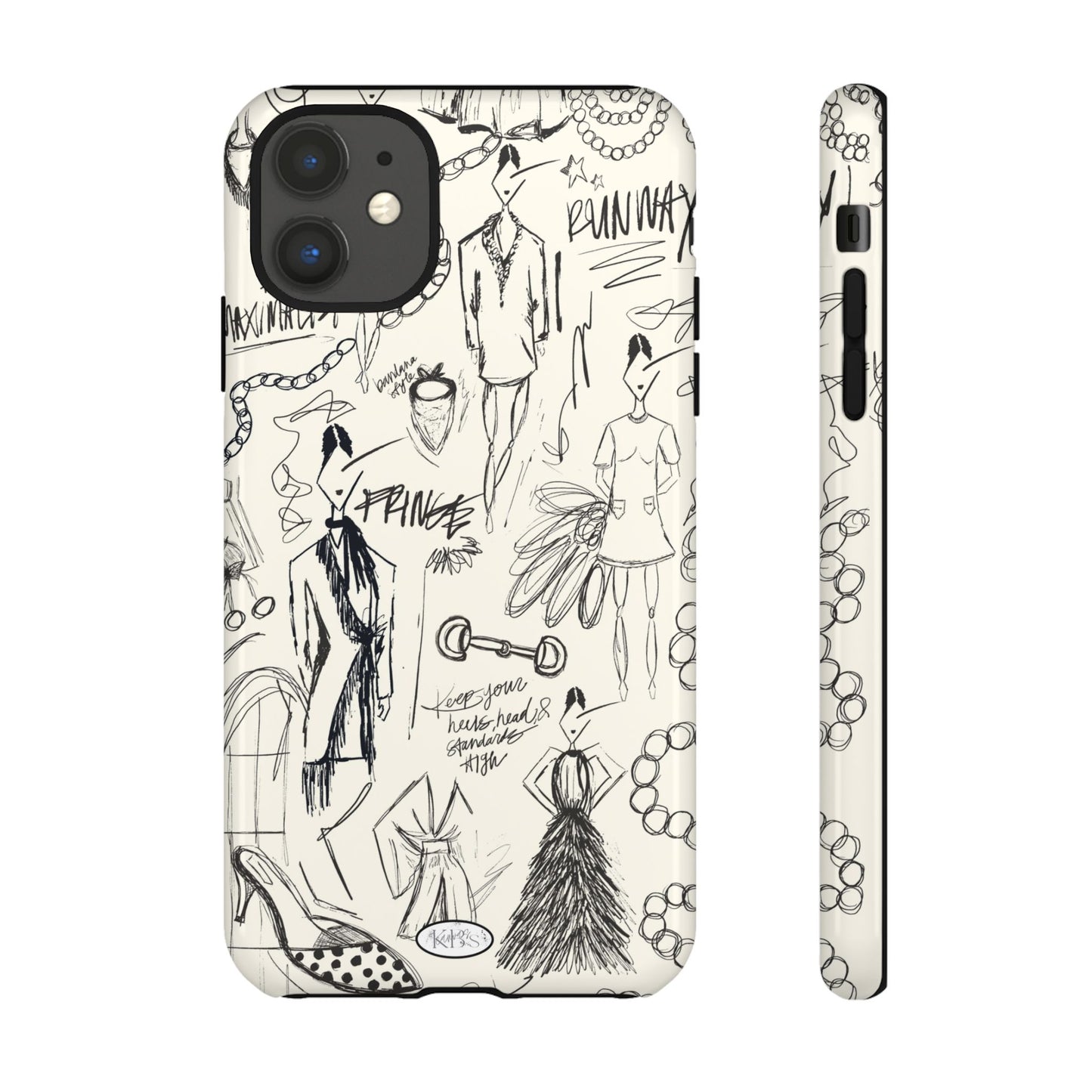 Fashion Sketch Tough Case for iPhone - Black