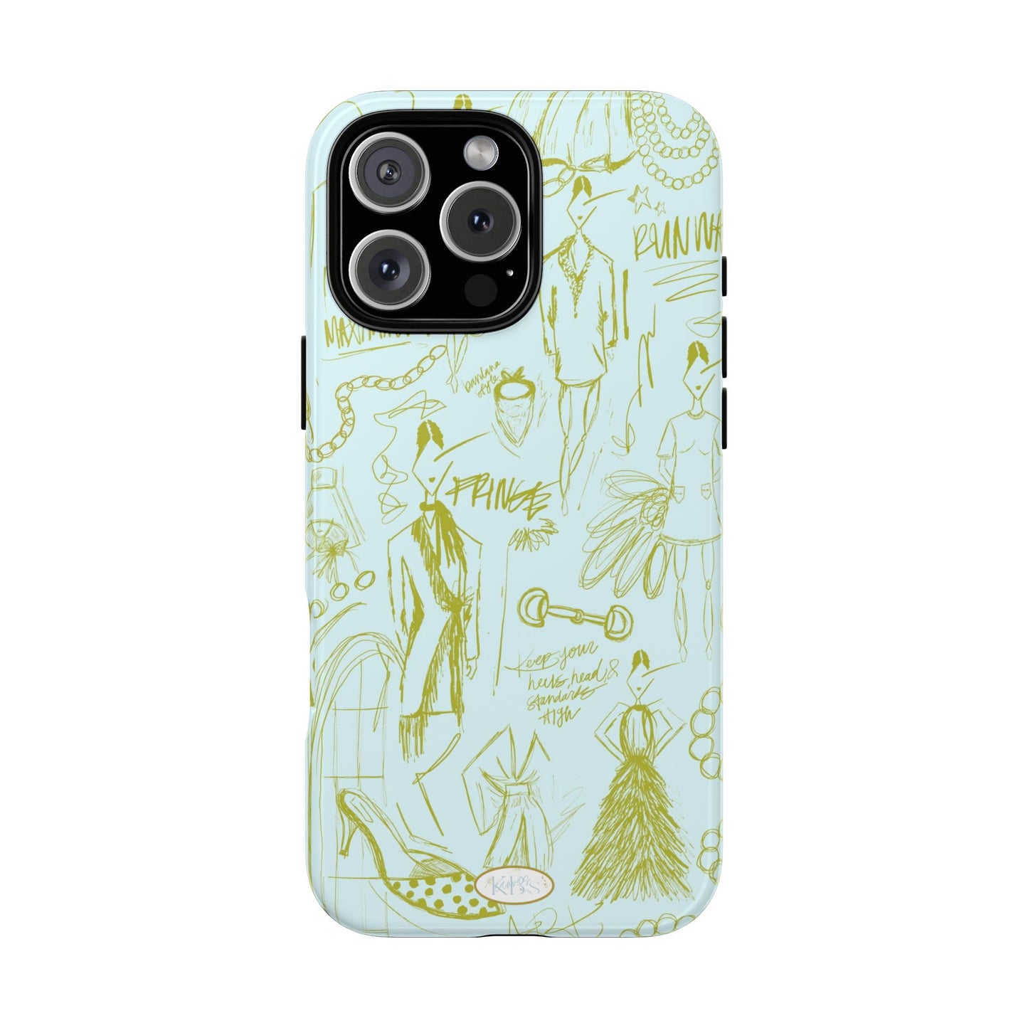 Fashion Sketch Tough Case for iPhone - Blue
