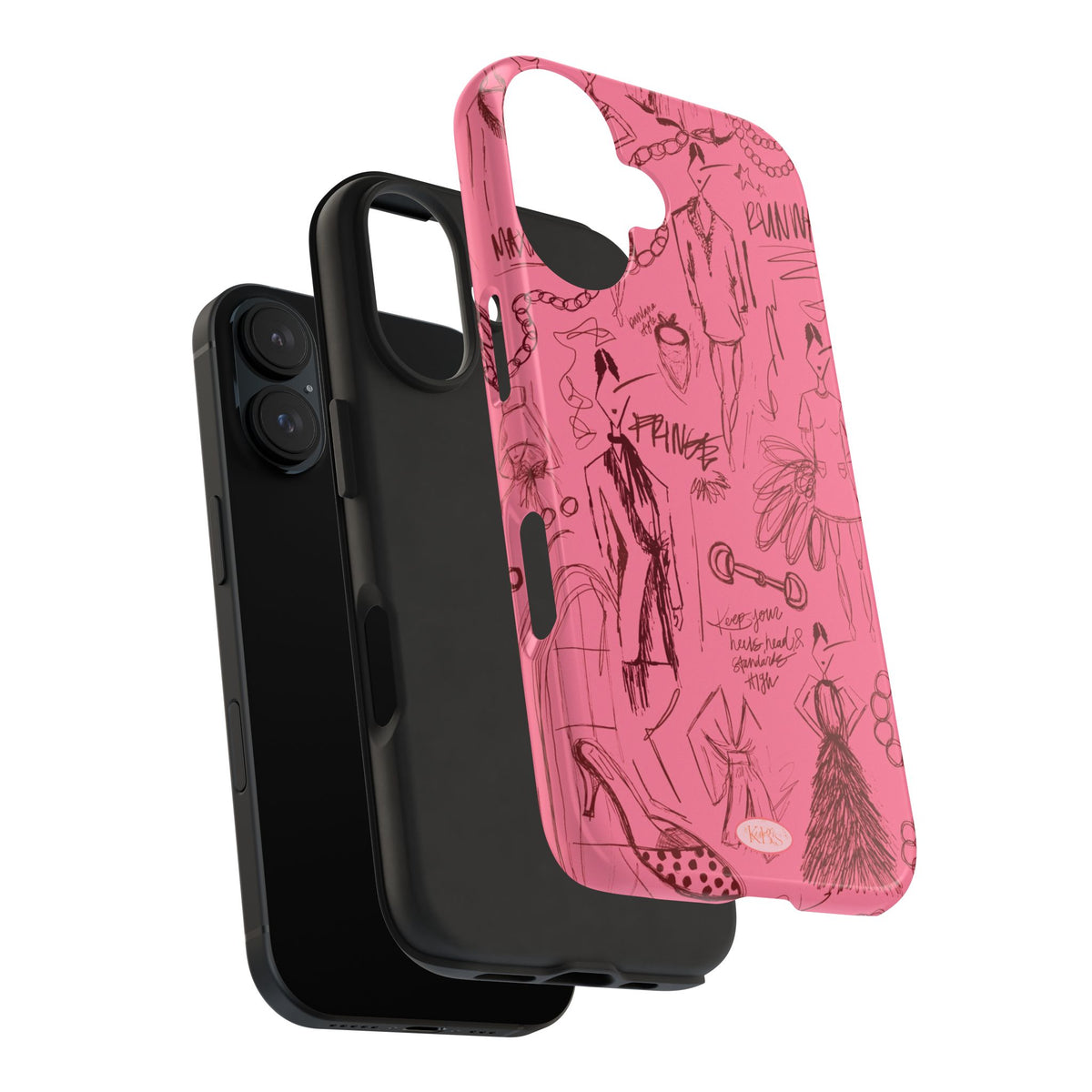 Fashion Sketch Tough Case for iPhone - Maroon