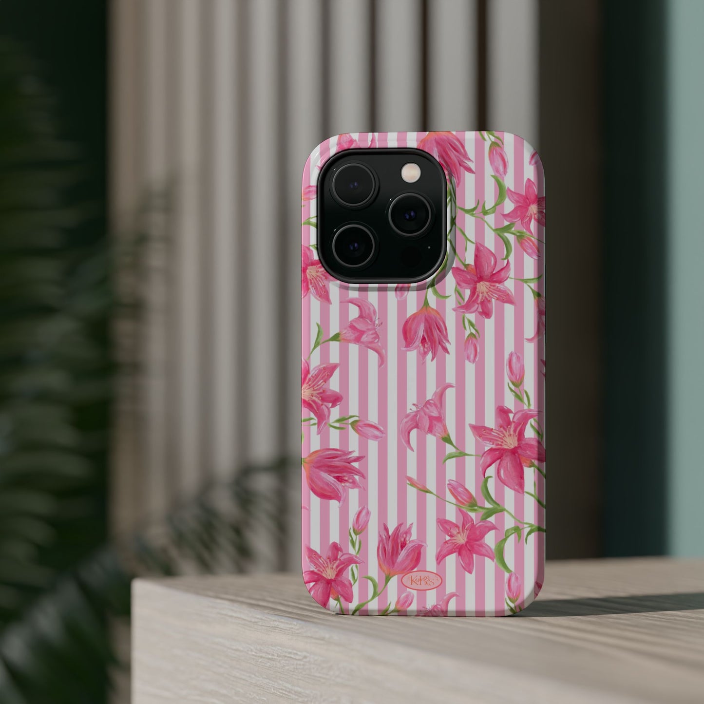 Azalea Stripe Mag Safe Case for iPhone - Pink