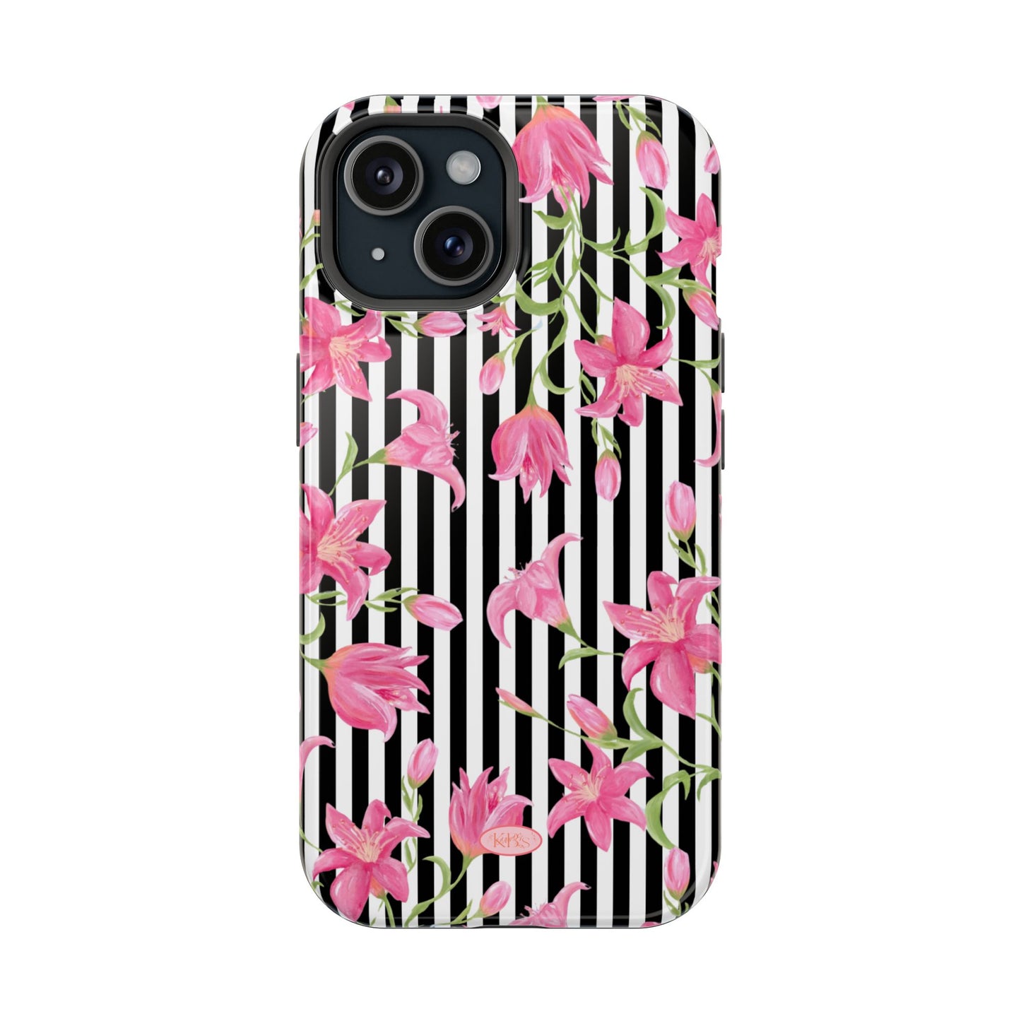 Azalea Stripe Mag Safe Case for iPhone - Black