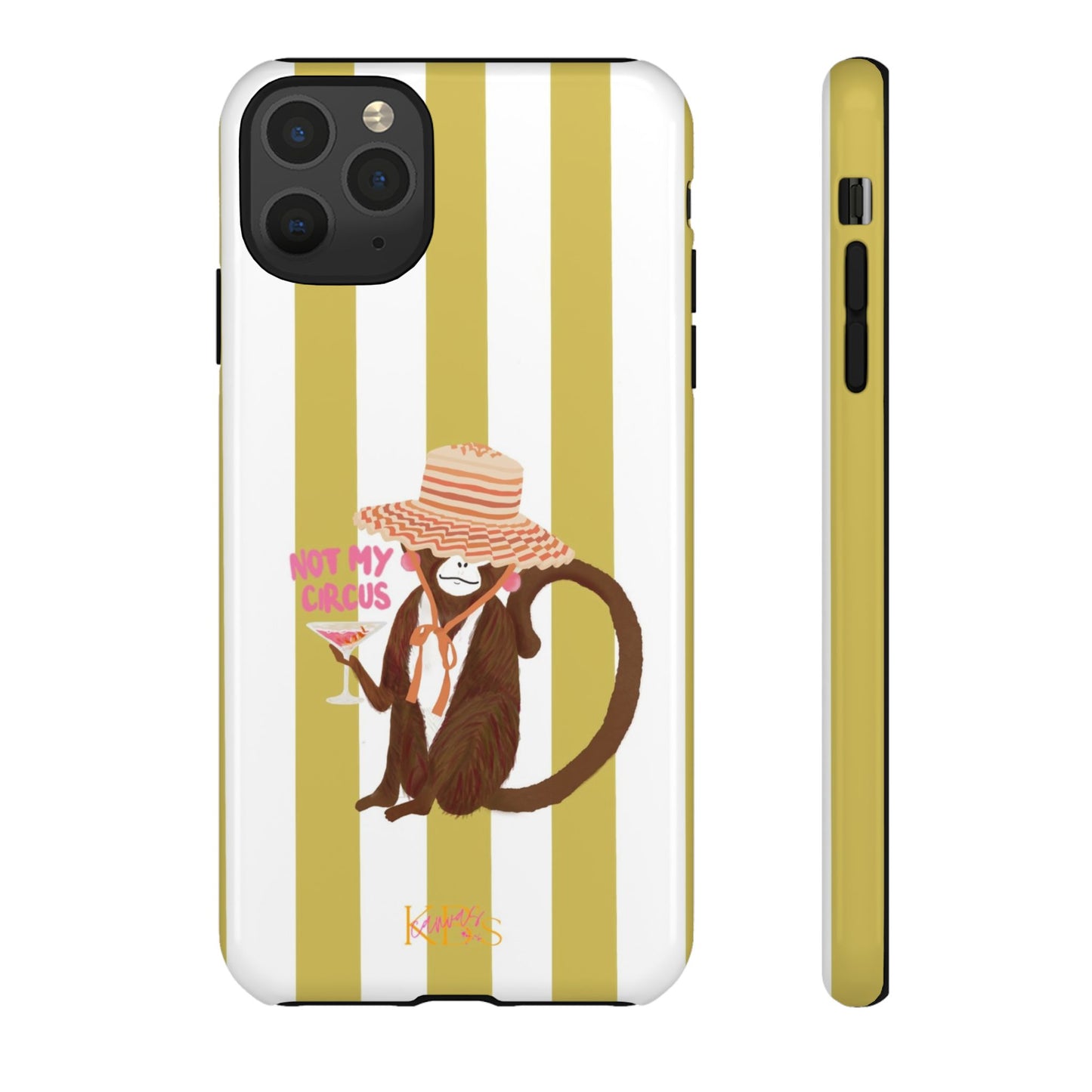 Not My Circus Tough Case - Green & White Stripe