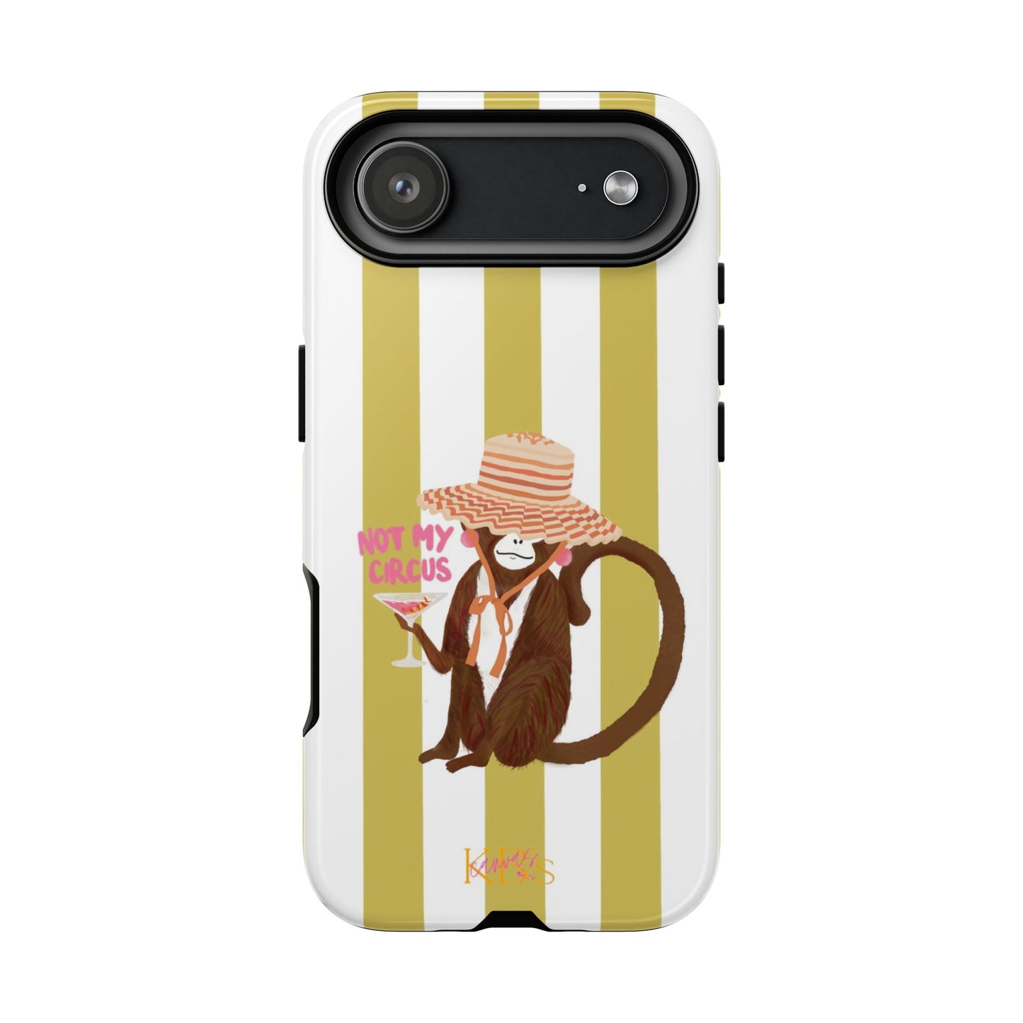 Not My Circus Tough Case - Green & White Stripe