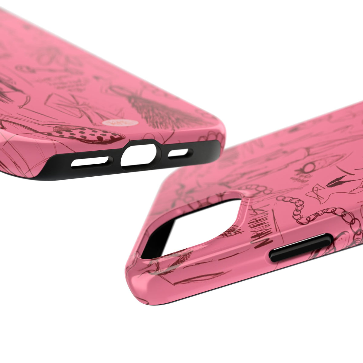 Fashion Sketch Tough Case for iPhone - Maroon