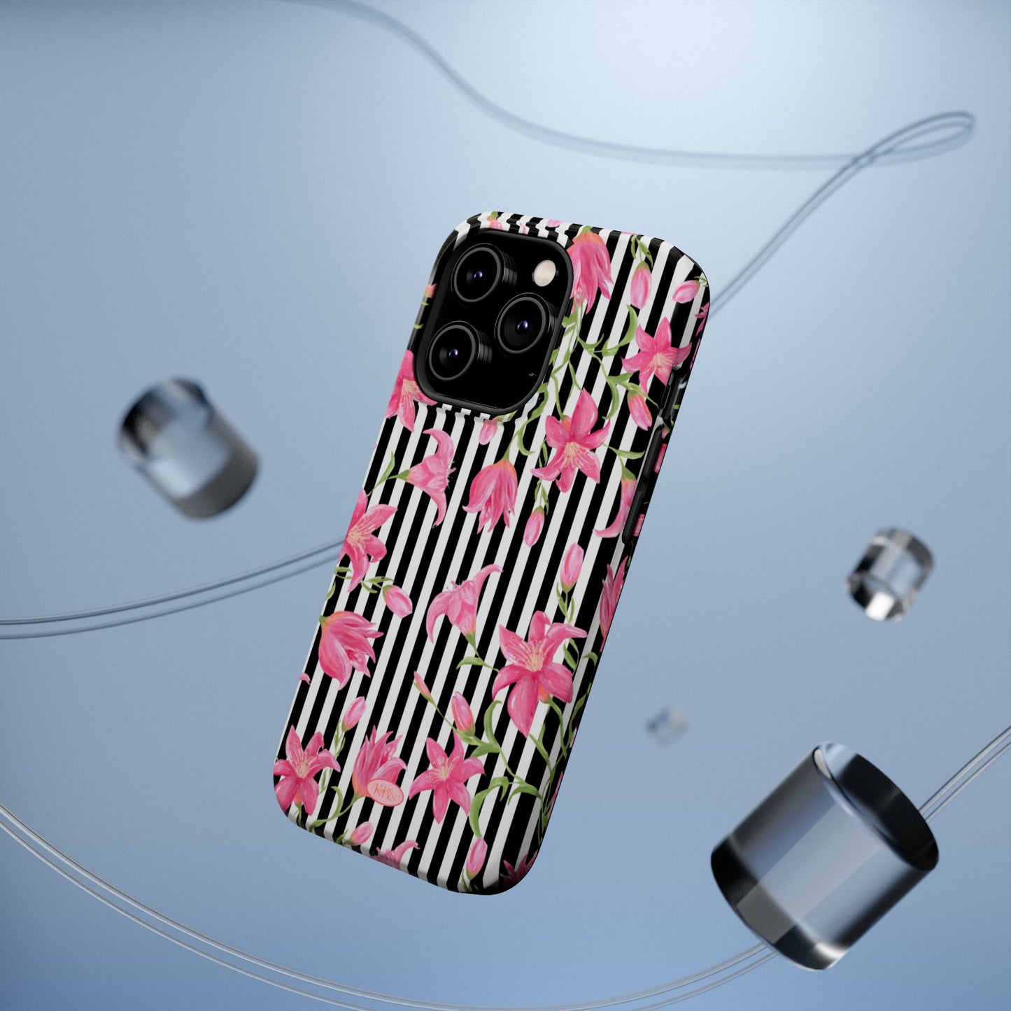 Azalea Stripe Mag Safe Case for iPhone - Black