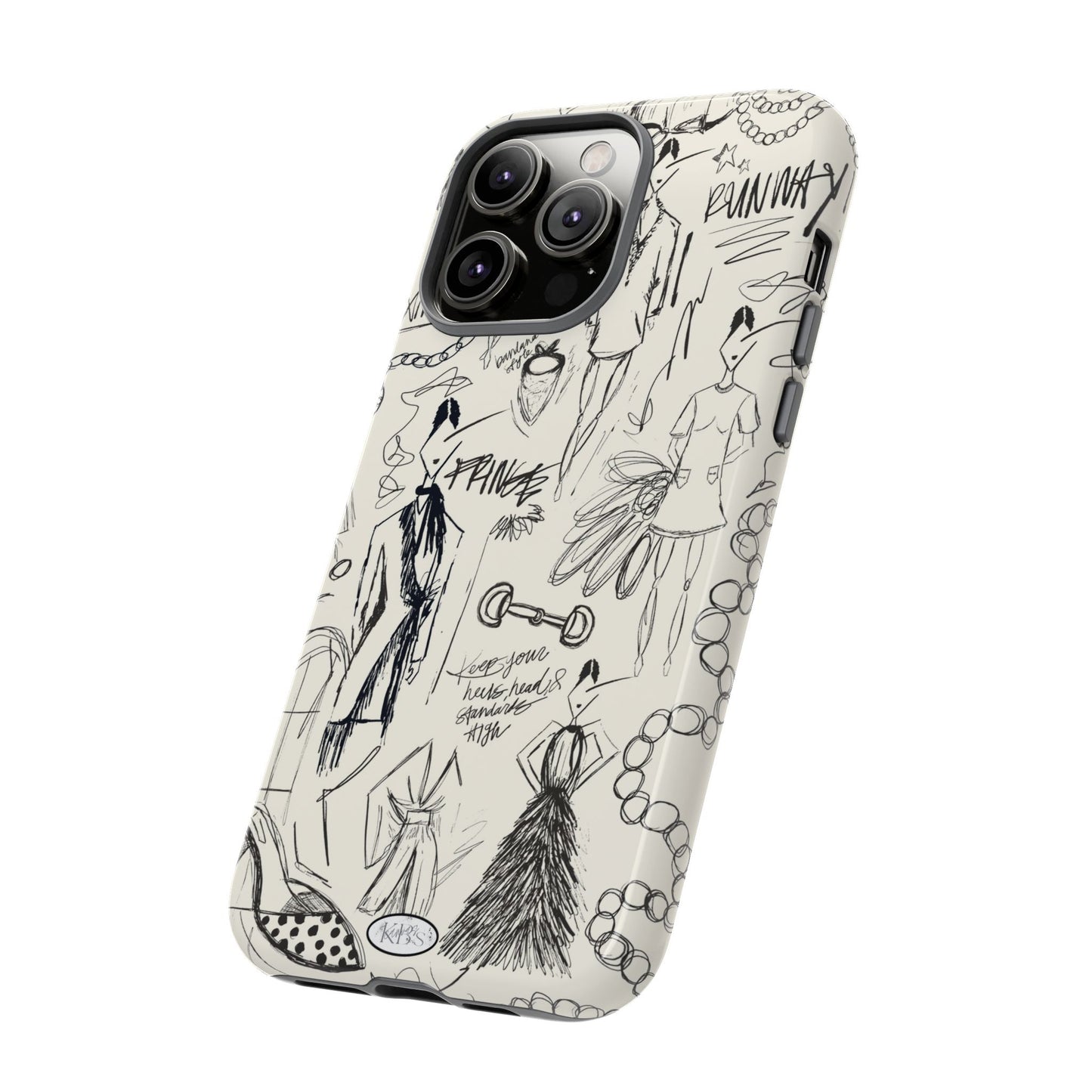 Fashion Sketch Tough Case for iPhone - Black