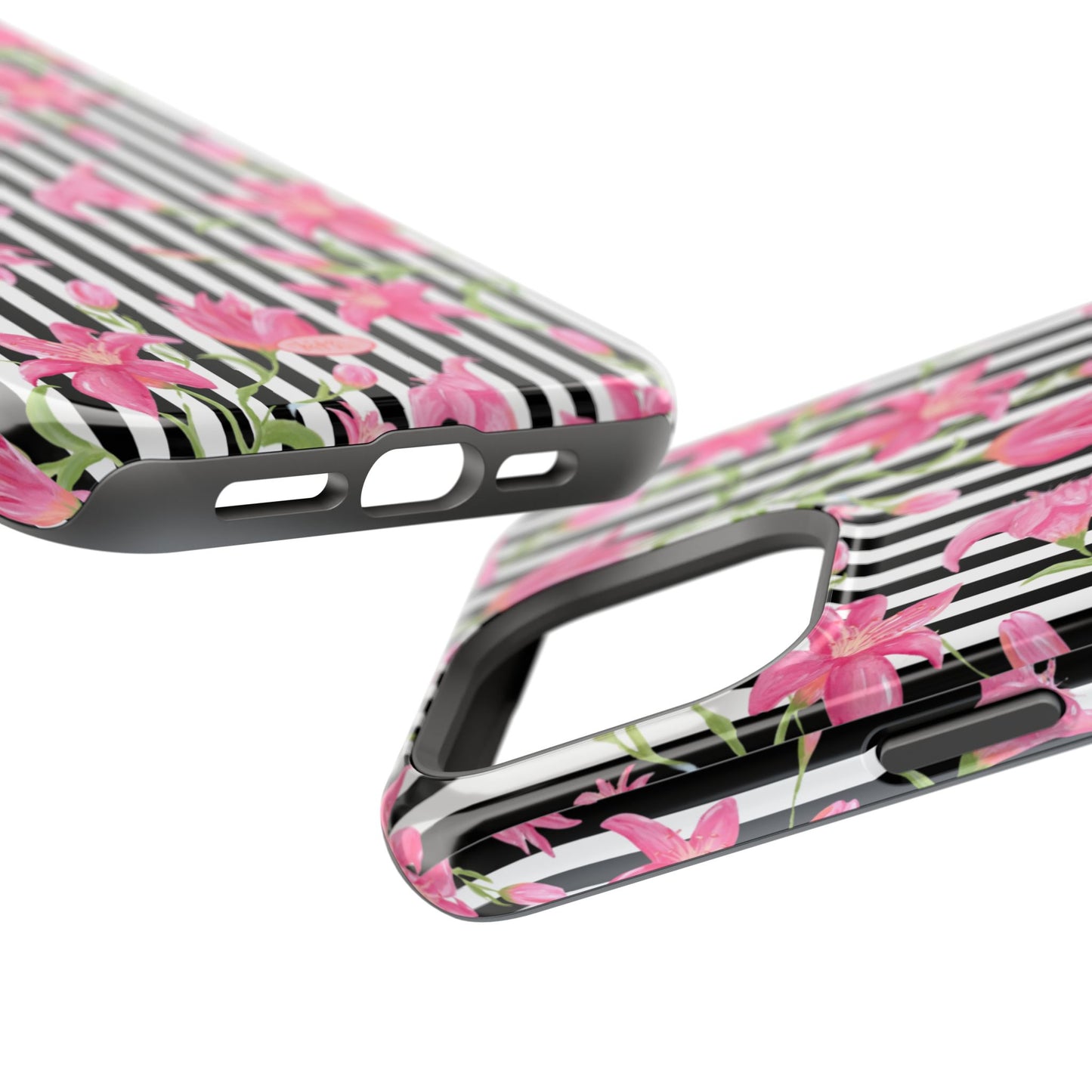 Azalea Stripe Mag Safe Case for iPhone - Black