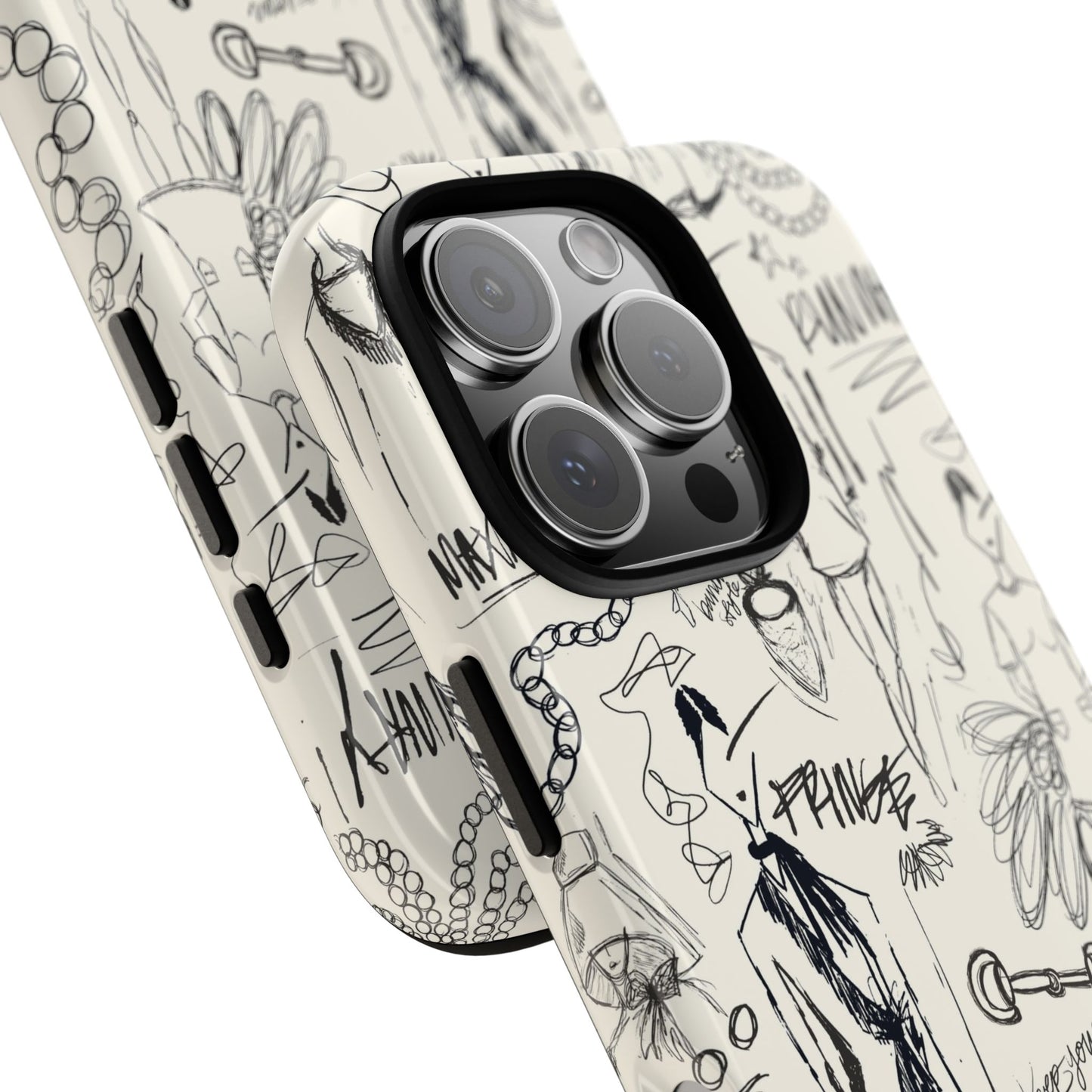 Fashion Sketch Tough Case for iPhone - Black