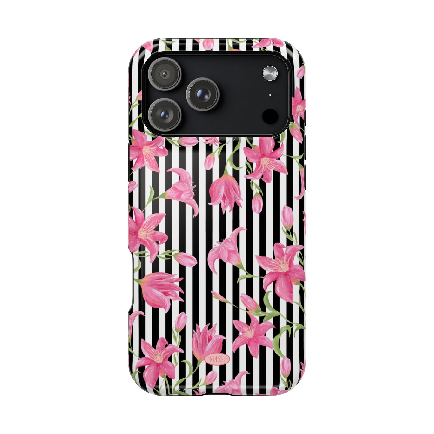 Azalea Stripe Mag Safe Case for iPhone - Black