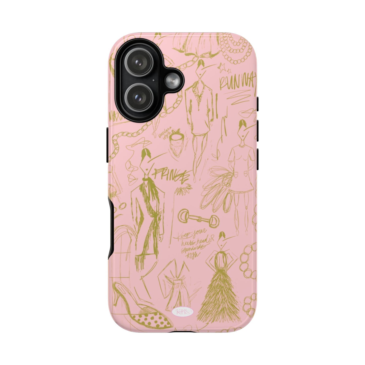 Fashion Sketch Tough Case for iPhone - Pink