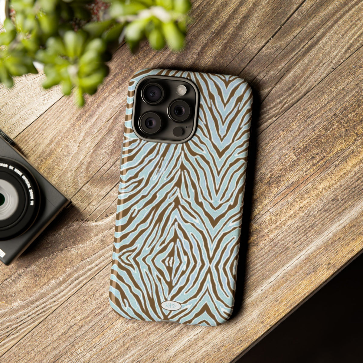 Zebra Bleu Tough Case for iPhone