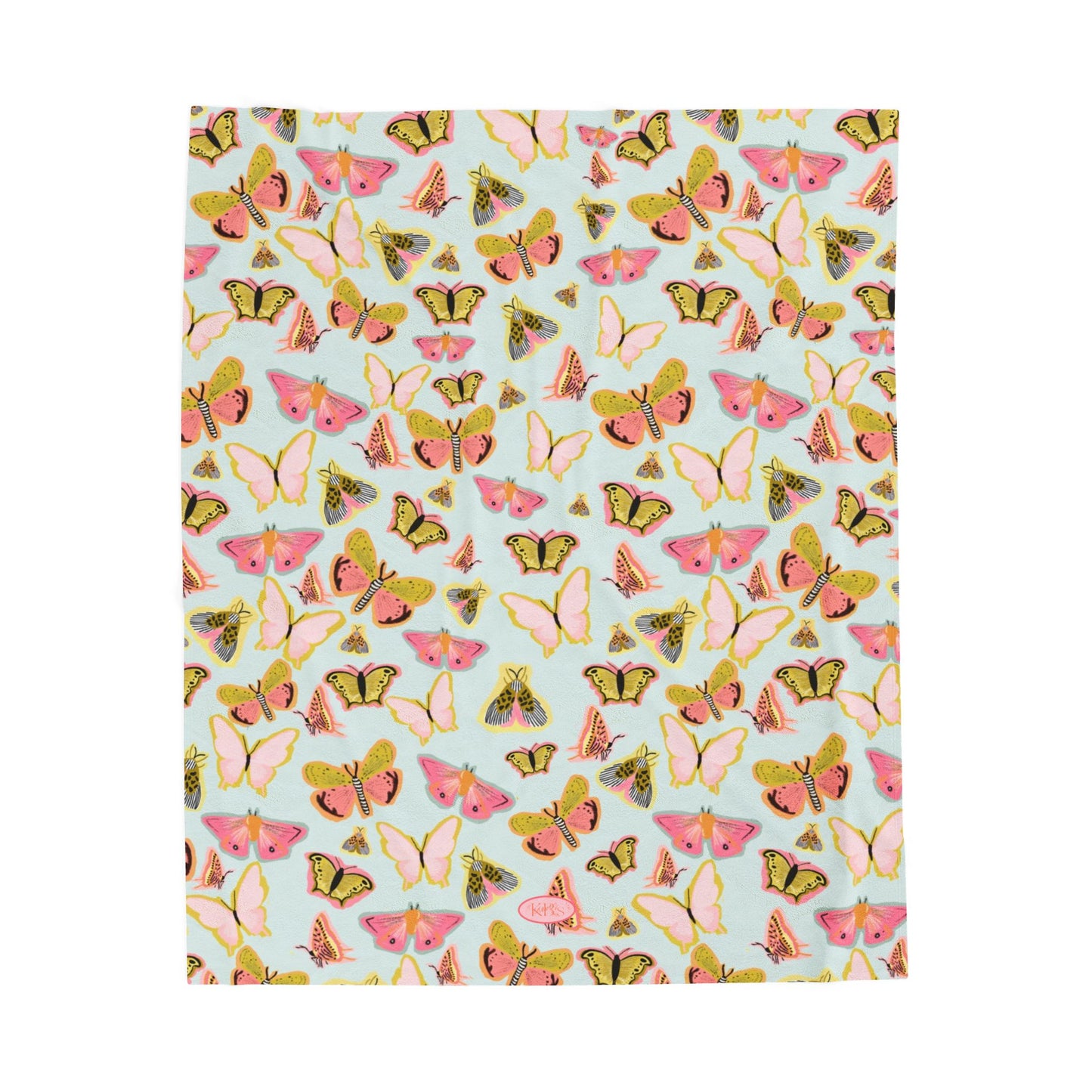 Butterfly Muse Velveteen Blanket - Blue