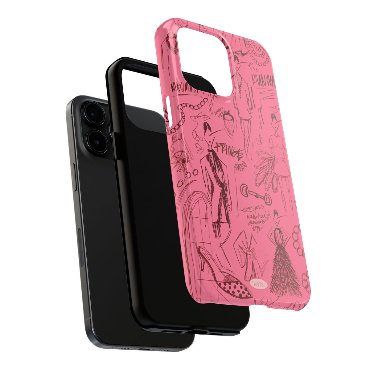 Fashion Sketch Tough Case for iPhone - Maroon
