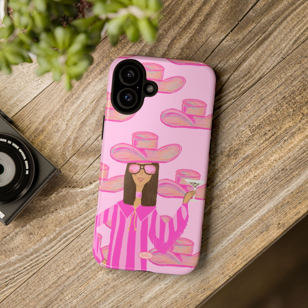 Cocktail Cowgirl Tough Case for iPhone - Pink