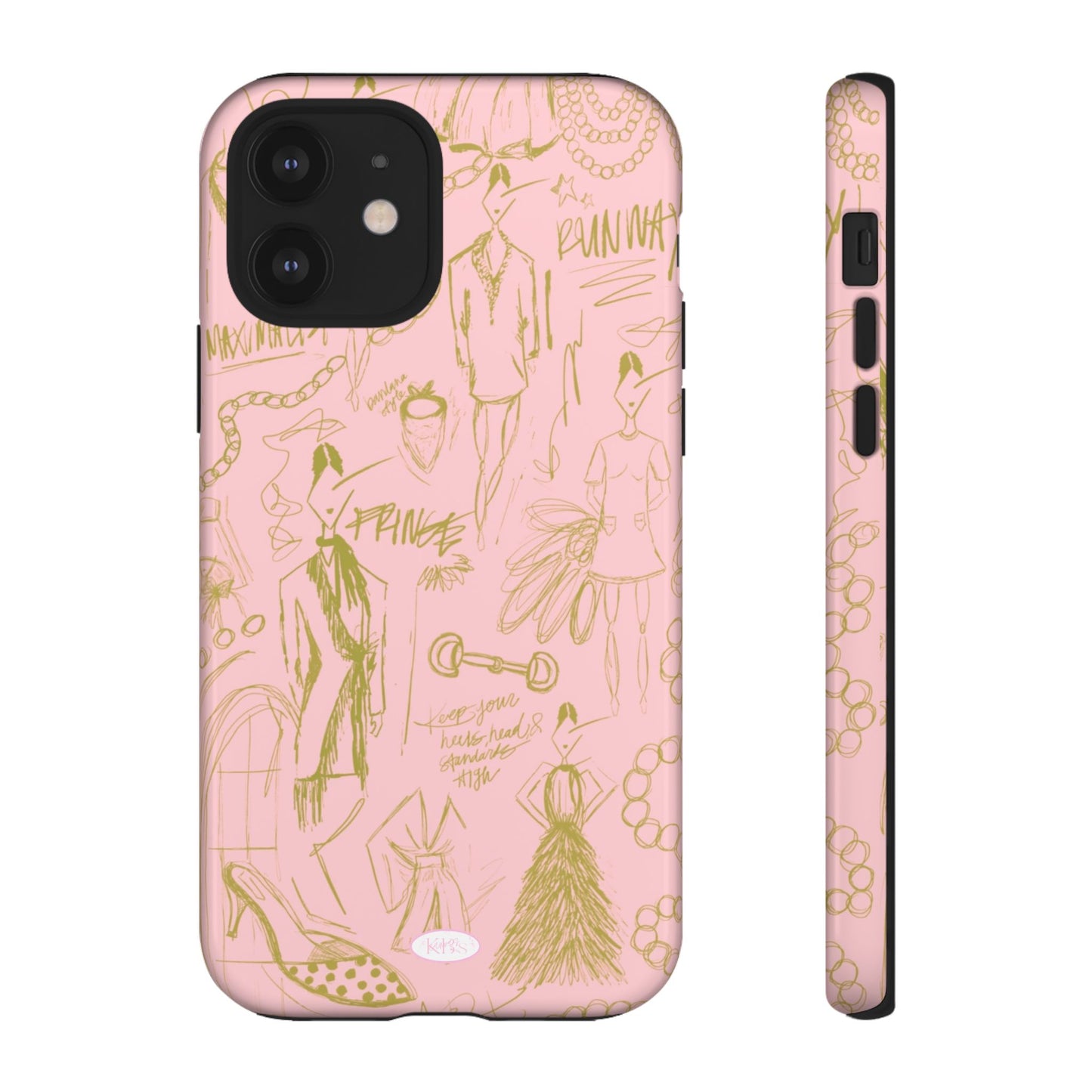 Fashion Sketch Tough Case for iPhone - Pink
