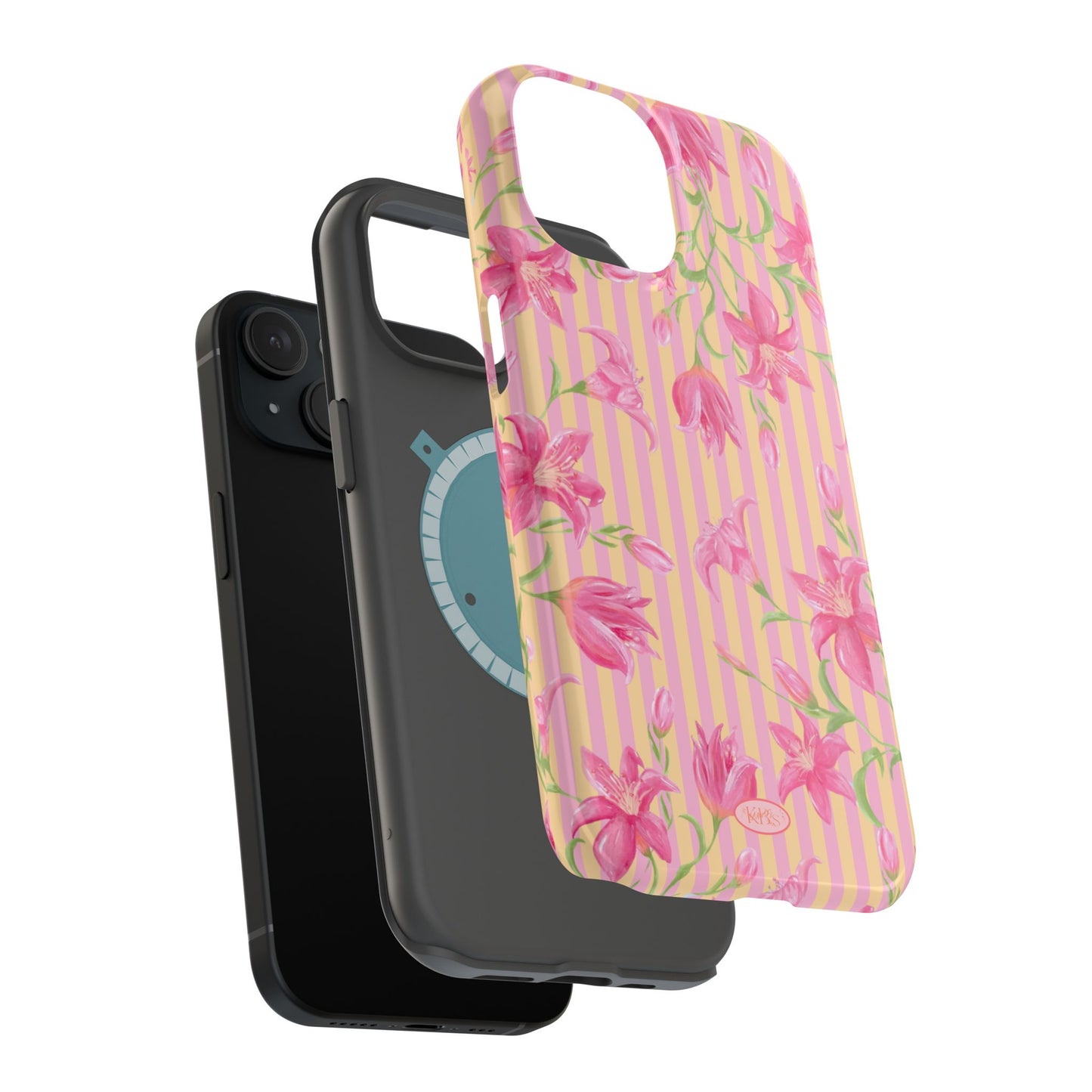Azalea Stripe Mag Safe Case for iPhone - Pink & Orange