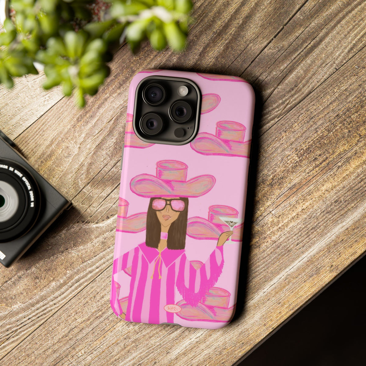 Cocktail Cowgirl Tough Case for iPhone - Pink