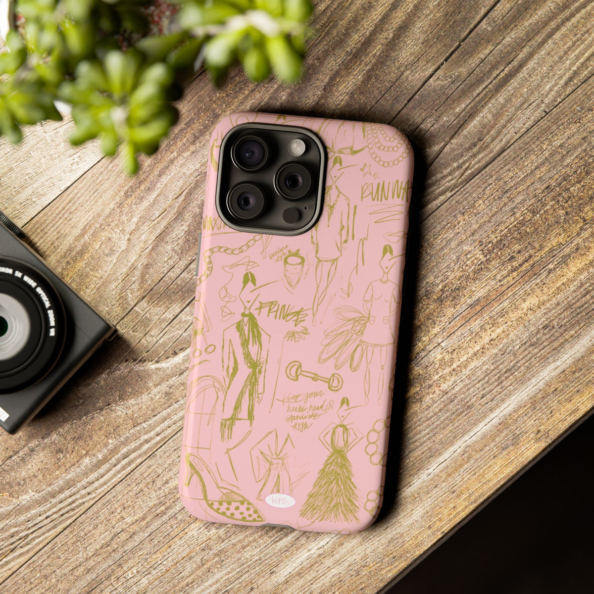 Fashion Sketch Tough Case for iPhone - Pink
