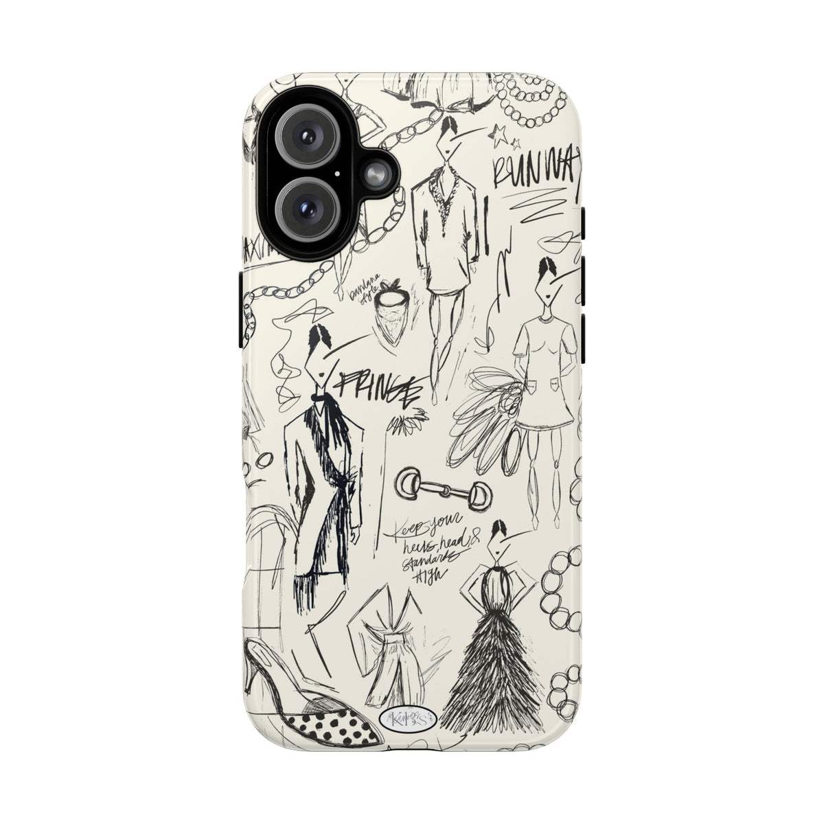 Fashion Sketch Tough Case for iPhone - Black
