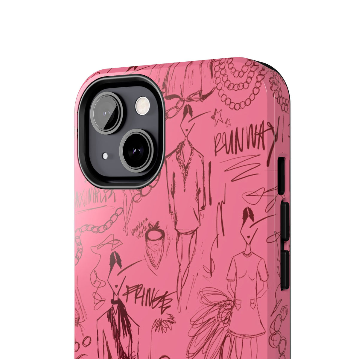 Fashion Sketch Tough Case for iPhone - Maroon