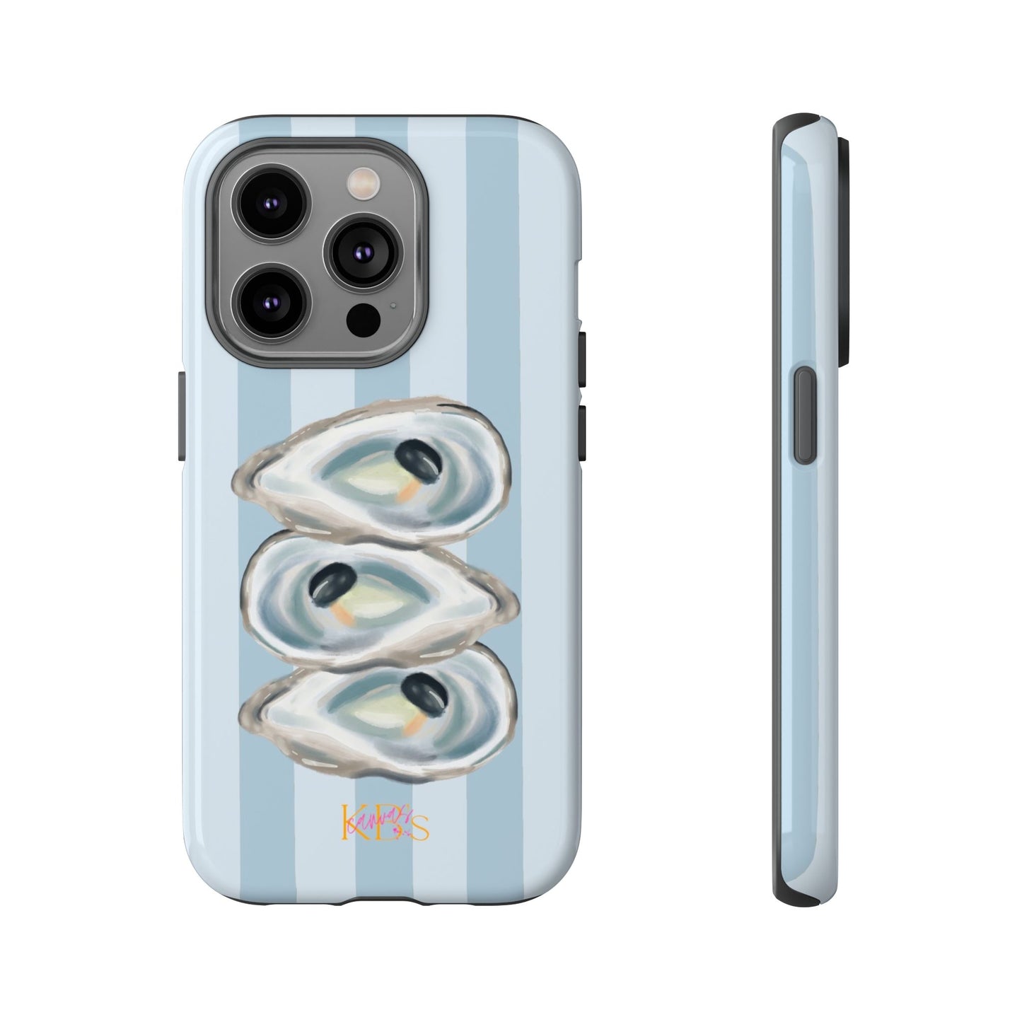 Striped Oyster Tough Case - Blue